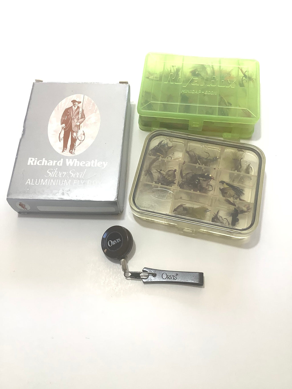 A Selection of Fly Boxes Flies, ORVIS, WHEATLEY ETC..