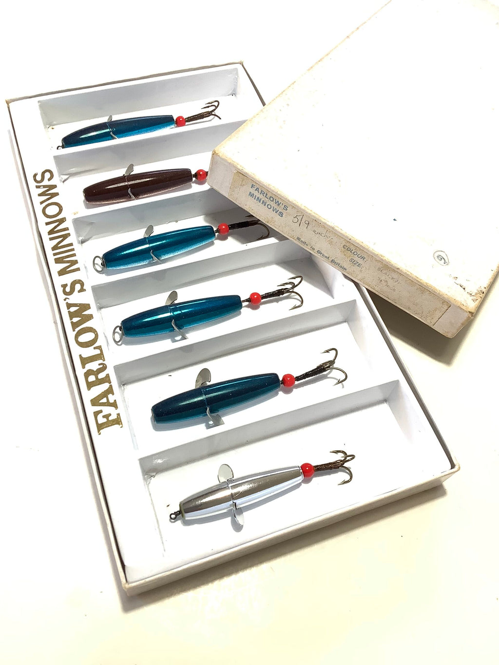 FARLOWS OF PALL MALL unused Box set of DEVON MINNOWS
