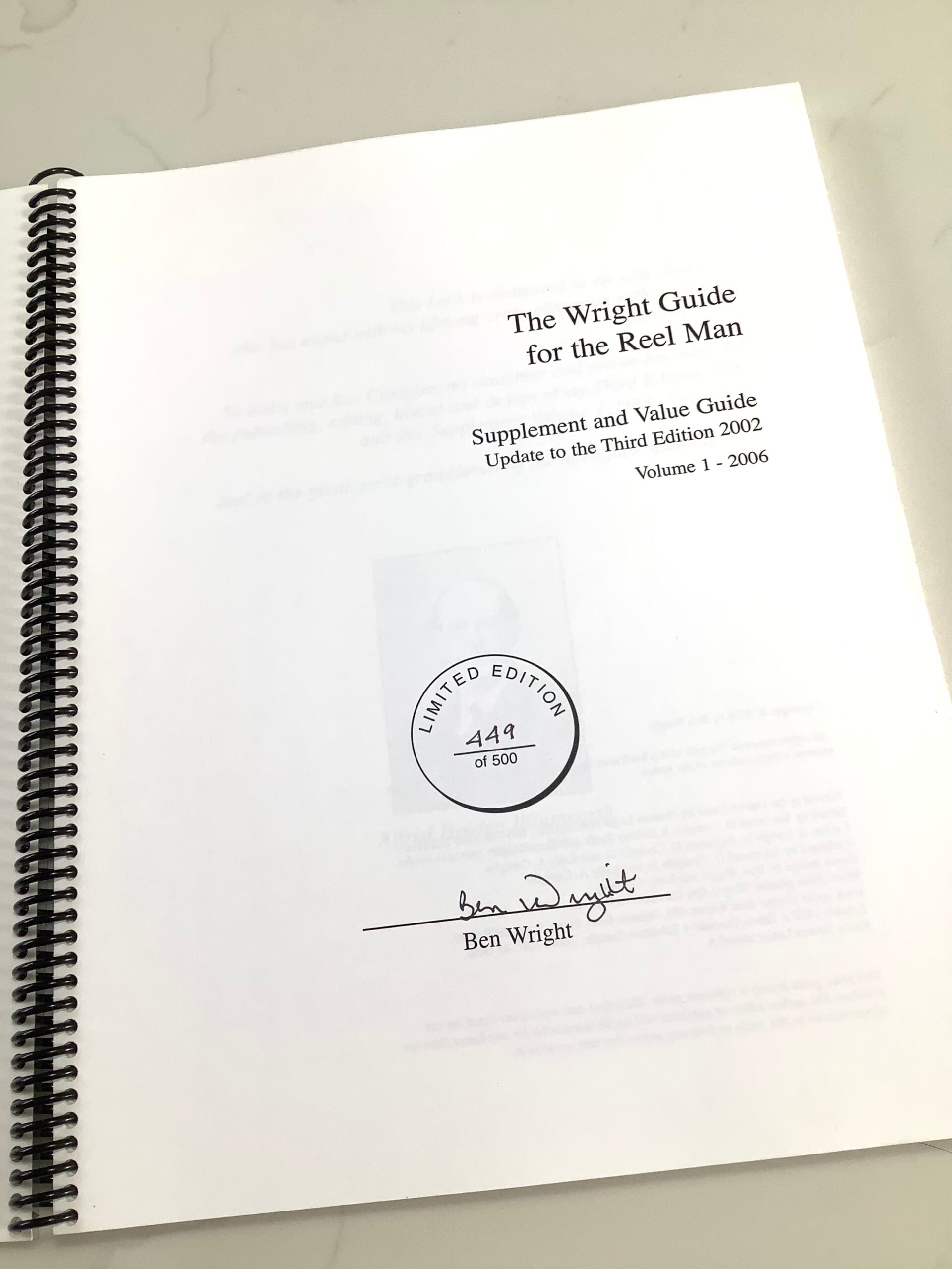 The Wight Price Guide For The Reel Man by Ben Wright