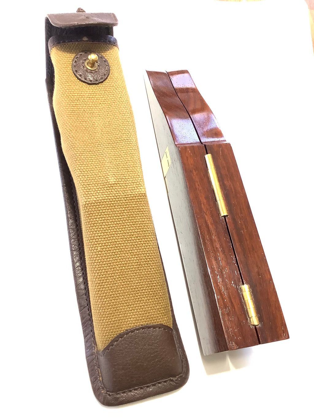 JAMES PURDEY Portable Rosewood Boot Jack with Canvas Leather case