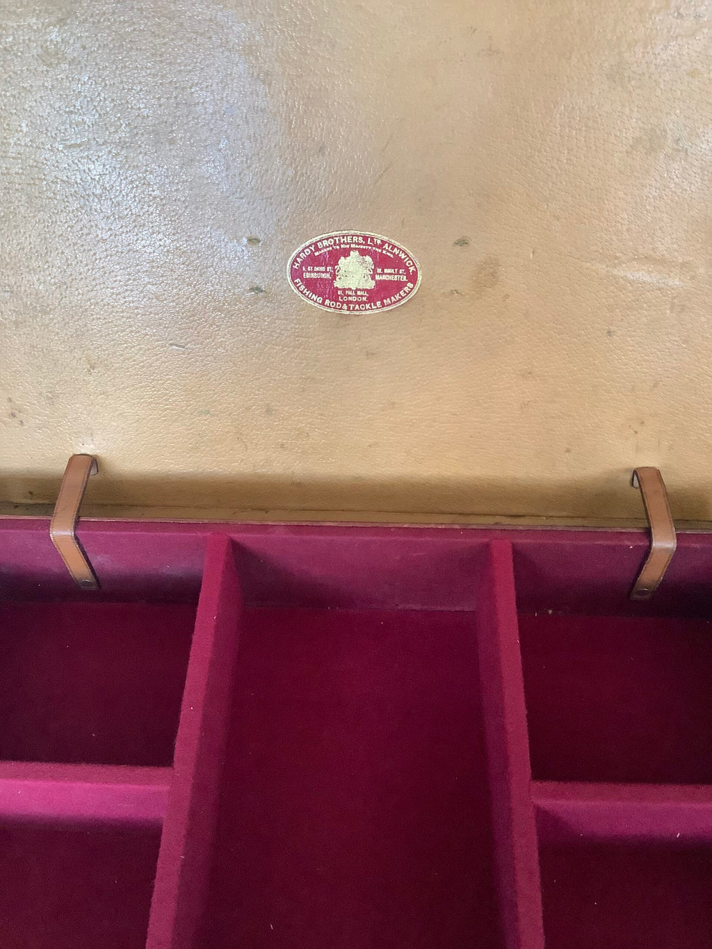 Very Rare Antique HARDY BROS “ LANDROW “ Leather Fishing Tackle Case