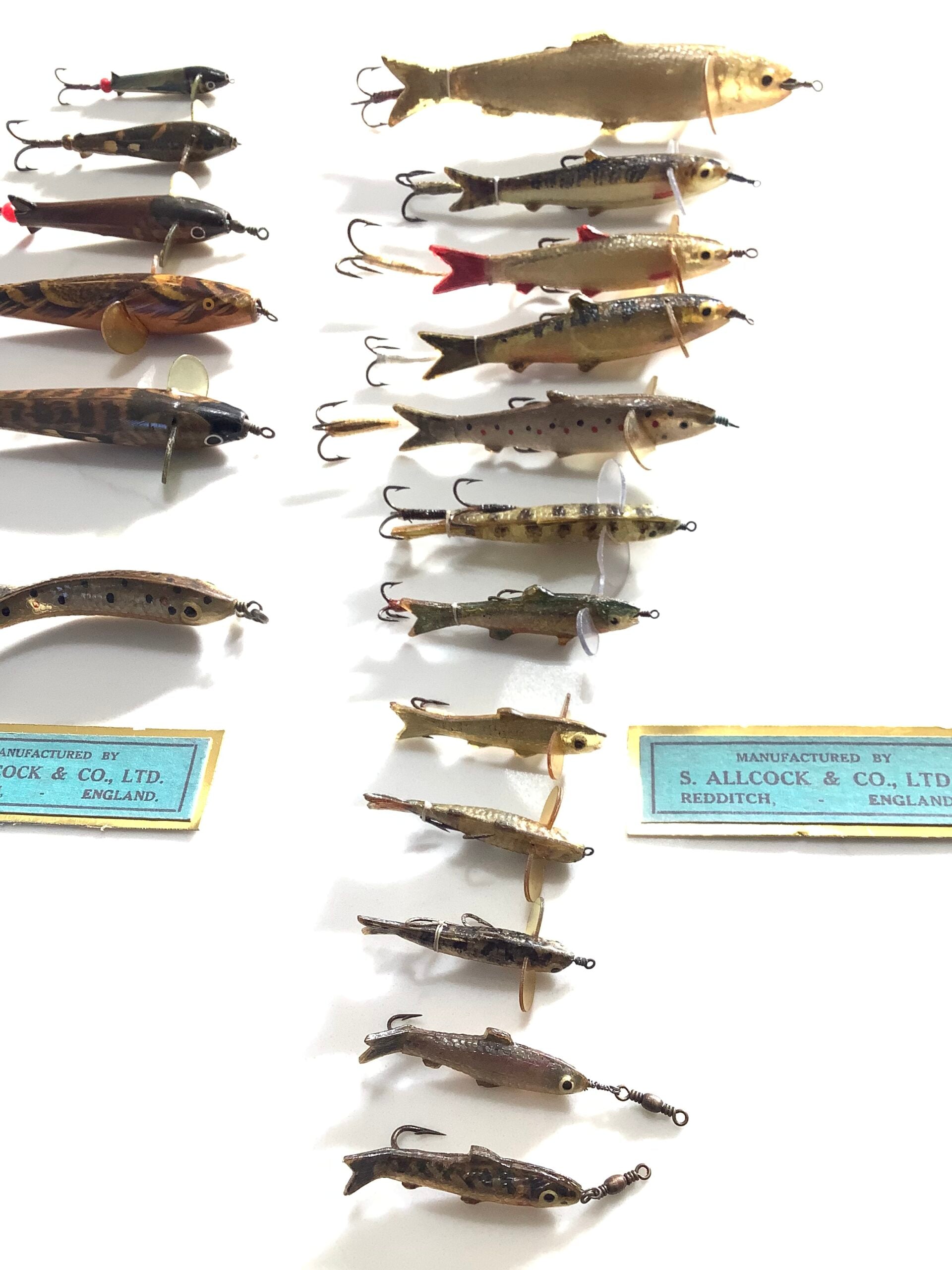 Vintage/Antique collection of Allcock Co Lure Baits, unused set circa 1909