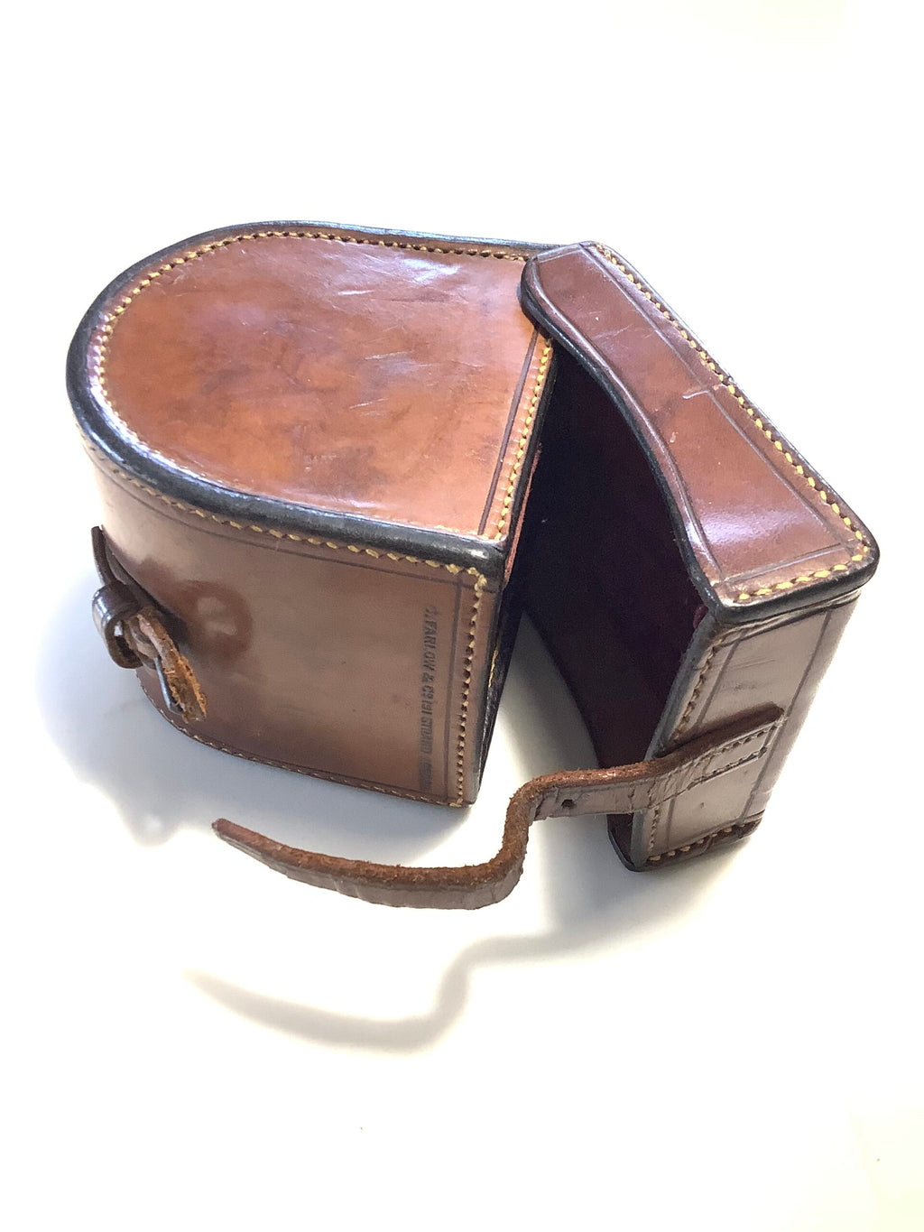 Antique Block Leather Reel case by FARLOWS PALL MALL For 3” Reel