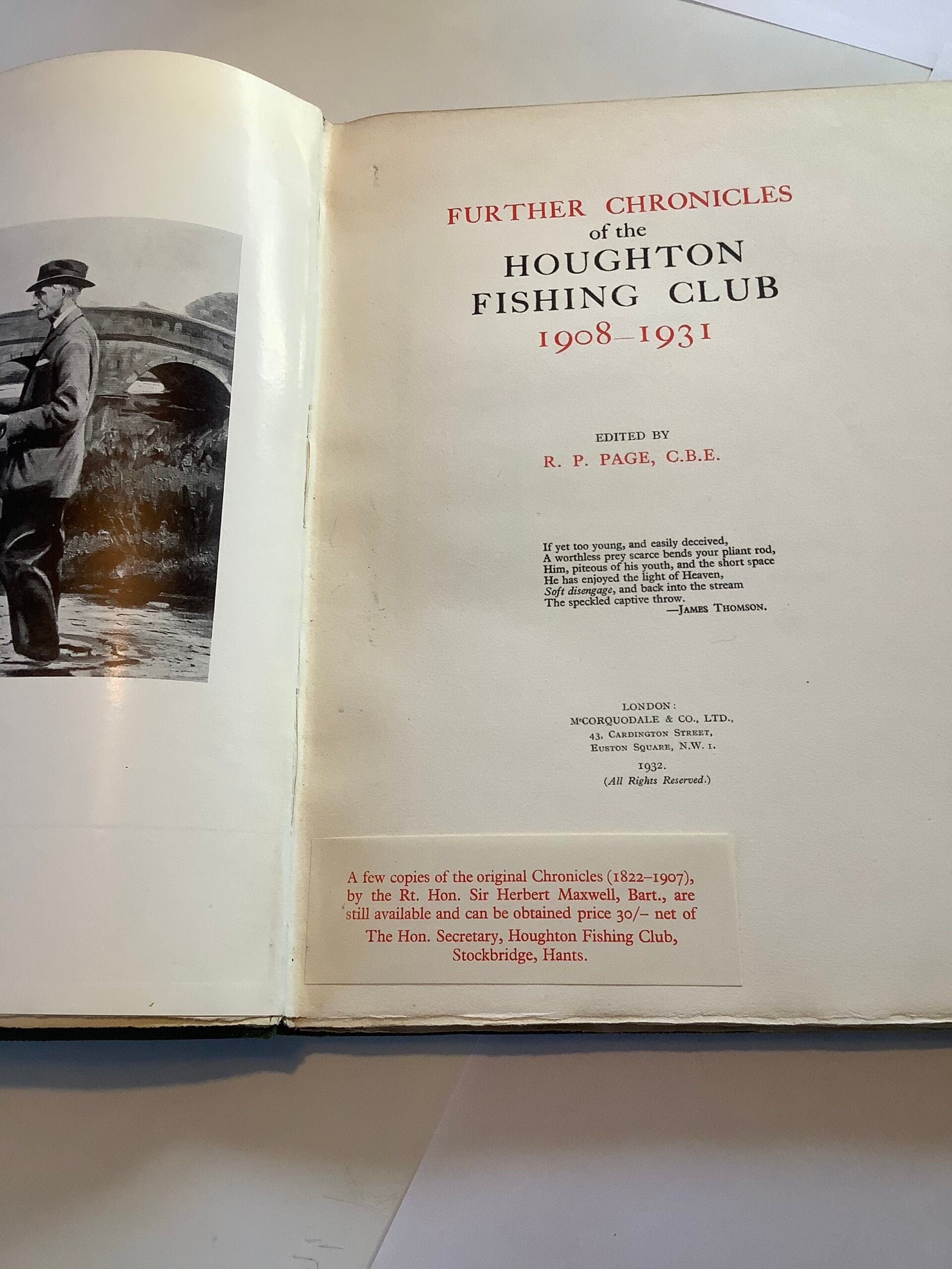 Houghton Chronicles of The Houghton Fishing Club 1822-1908 edited by Sir Herbert Maxwell limited to 350 copies