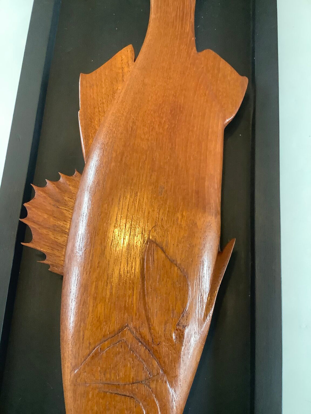 Vintage hand carved Teak hardwood Sea bass