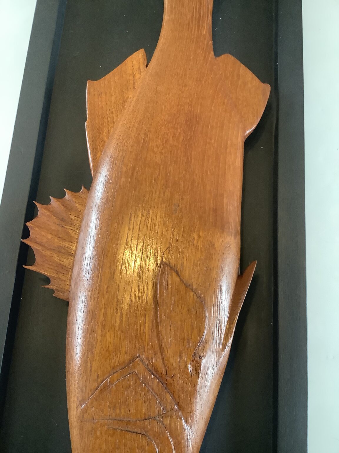 Vintage hand carved Teak hardwood Sea bass