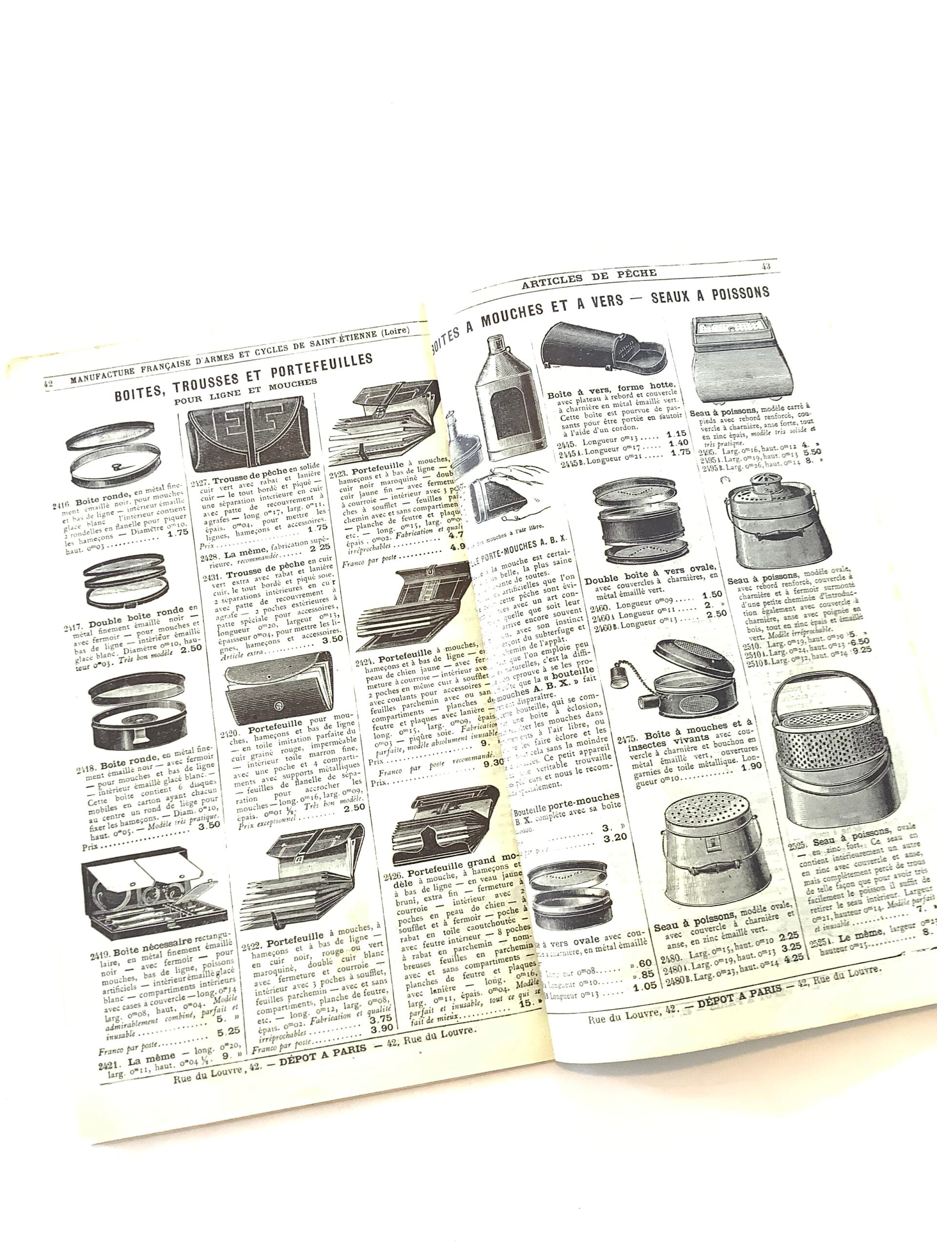 Very Rare circa 1890s French Fishing Tackle Catalogue including GREGORY lures