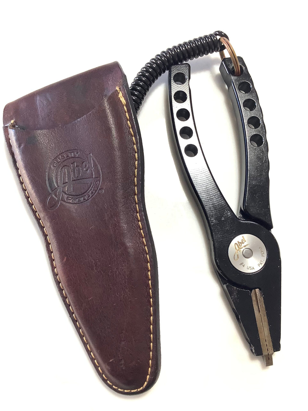 ABEL # 4 Fisherman’s Pliers Tool with Leather Case and Coil Lanyard