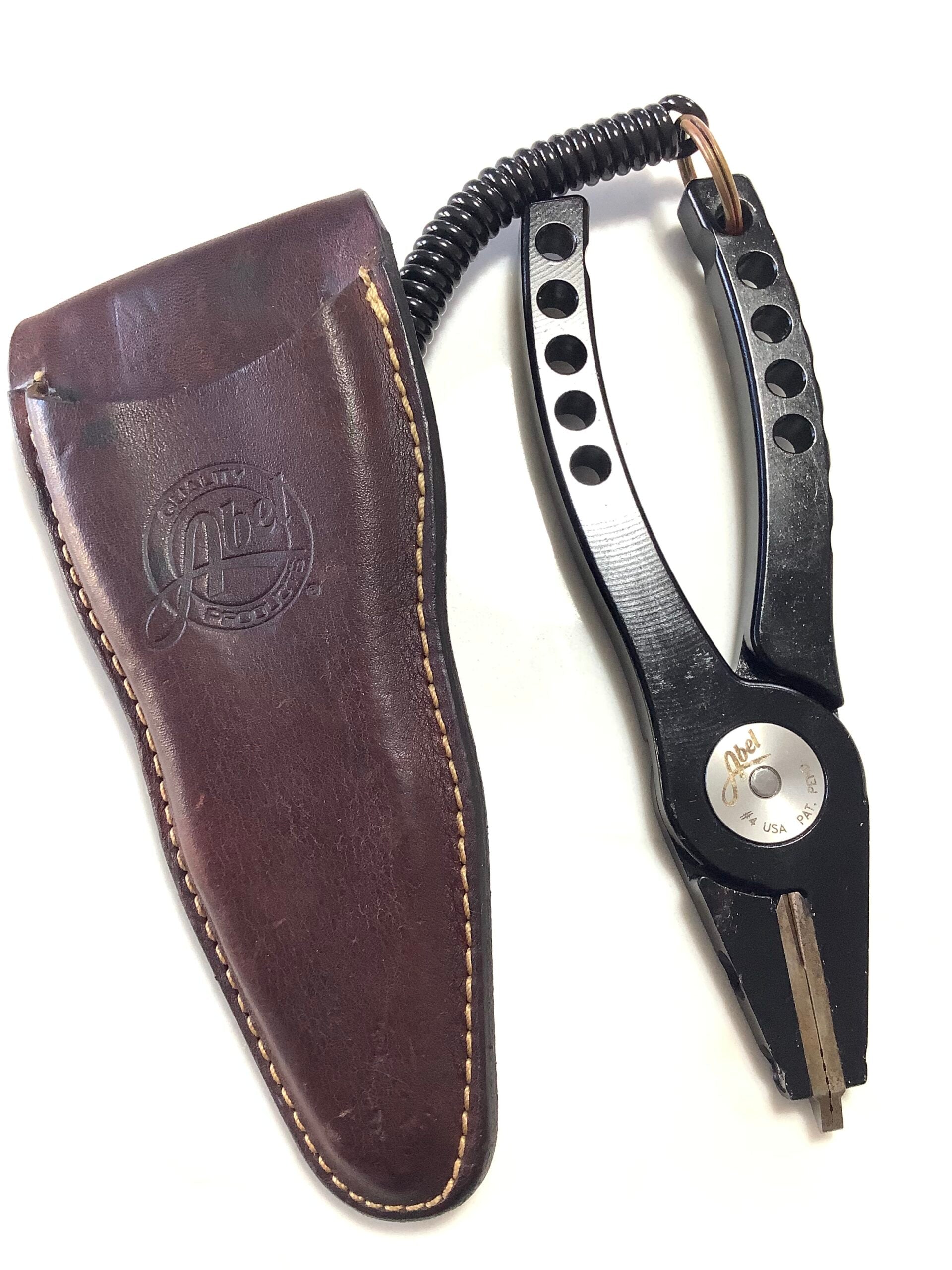 ABEL # 4 Fisherman’s Pliers Tool with Leather Case and Coil Lanyard