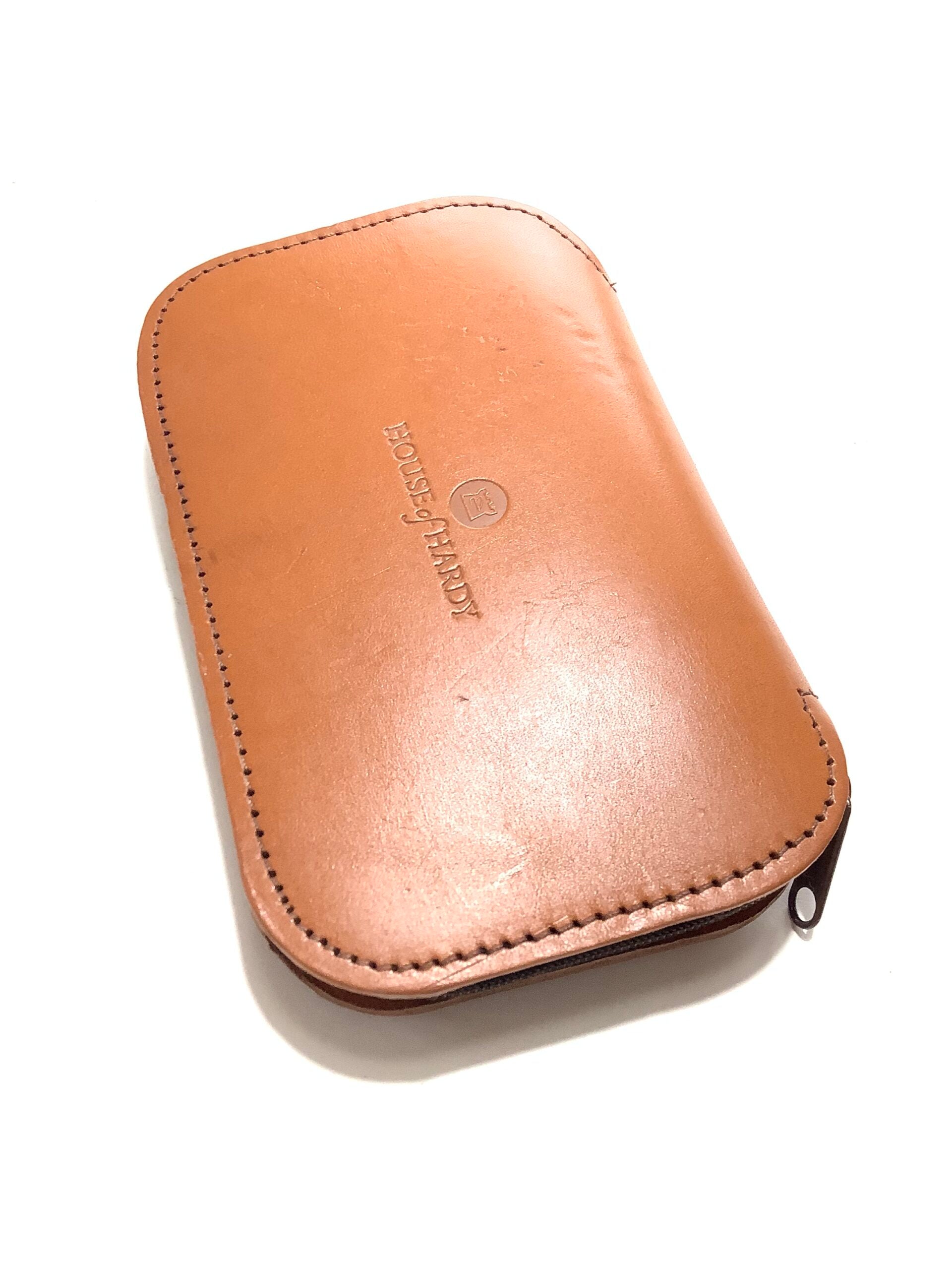 Hardy Bros Leather Fly Wallet with dressed Salmon flies