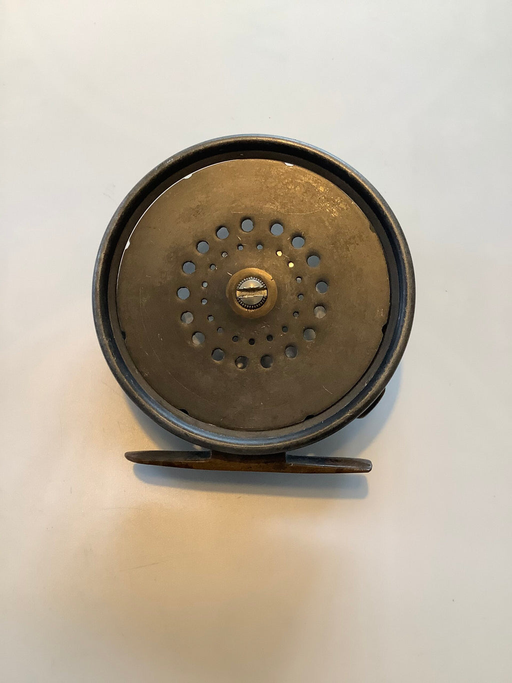 Scarce Hardy 1896 Bros Brass faced narrow drum fly reel 3 5/8” in fine original condition