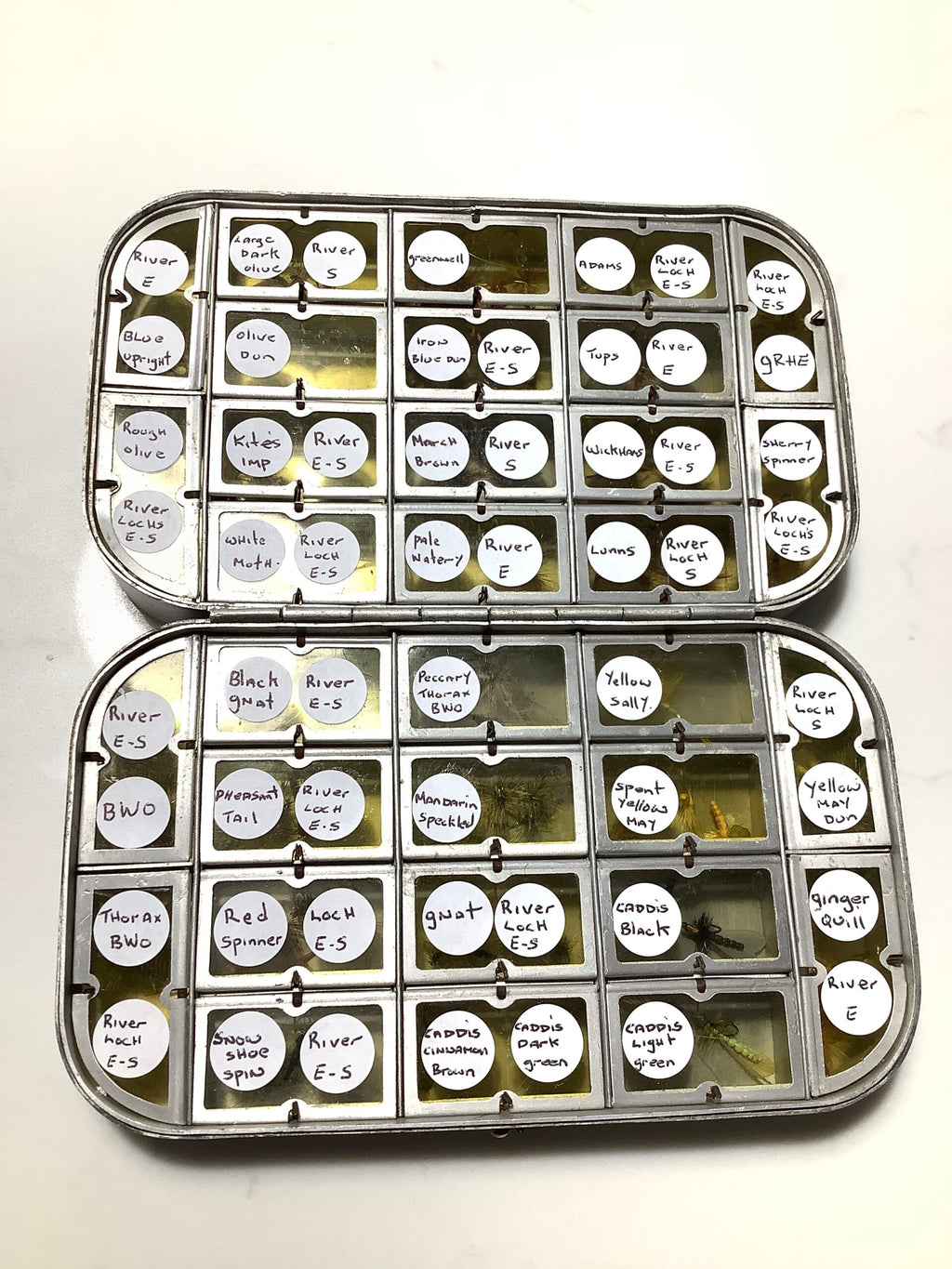 Large 32 compartment Wheatley dry fly box with the finest selection of Best Traditional patterned Trout Flies