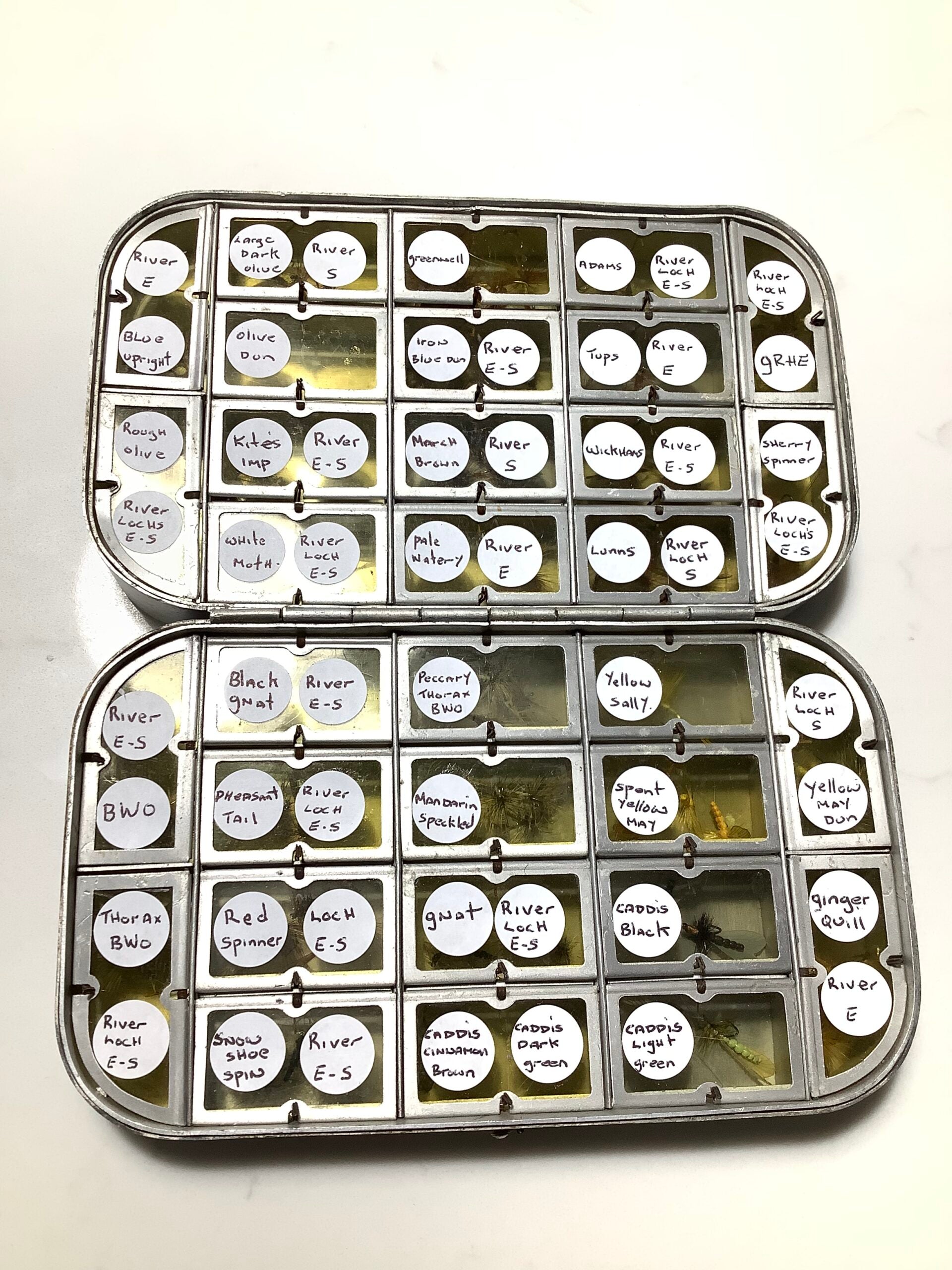 Large 32 compartment Wheatley dry fly box with the finest selection of Best Traditional patterned Trout Flies