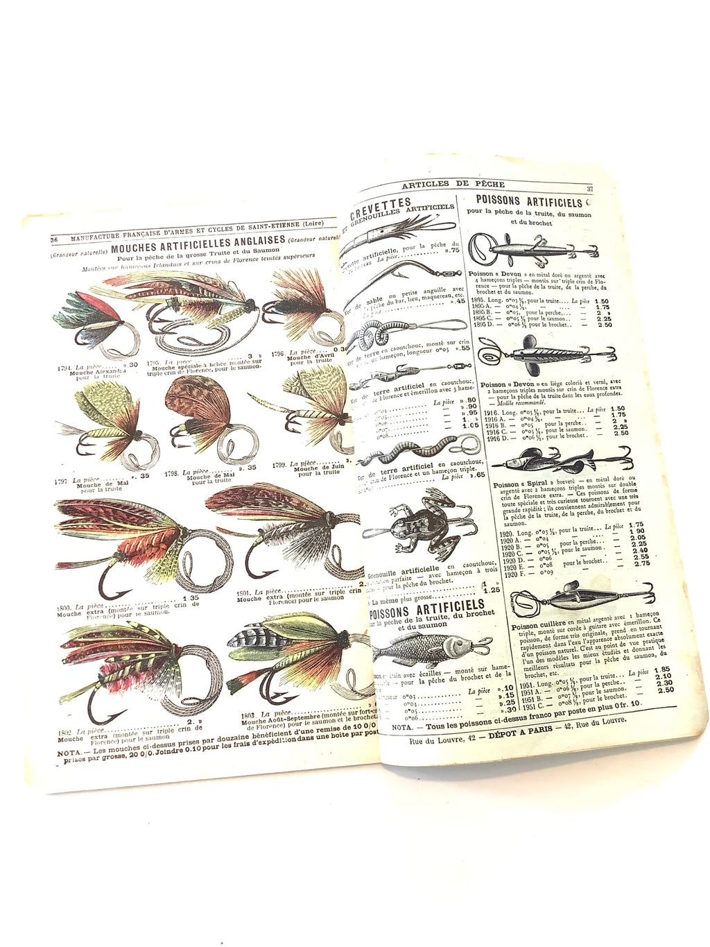 Very Rare circa 1890s French Fishing Tackle Catalogue including GREGORY lures