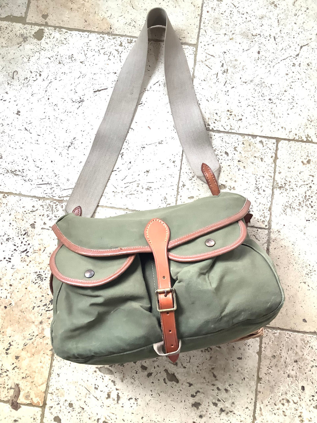 Vintage BRADY CONWAY Fisherman’s Creel/Hold-all in rare GREEN Canvas