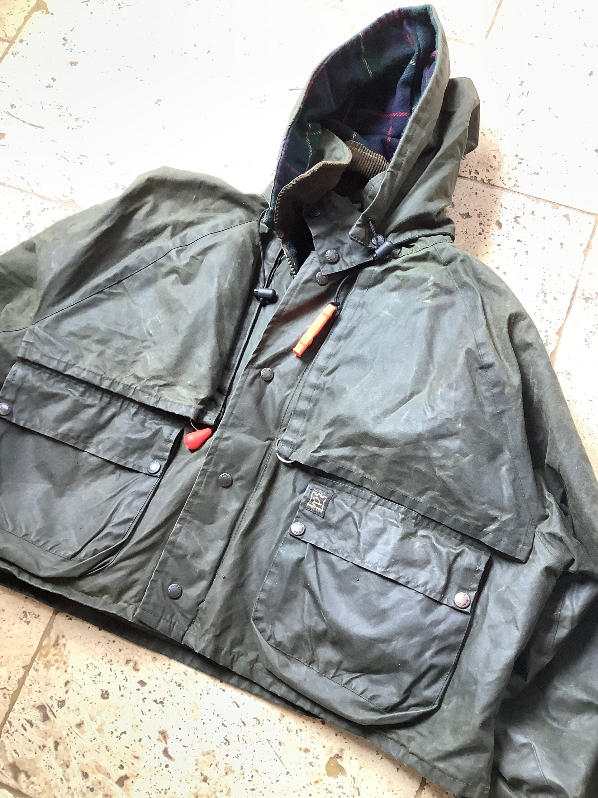 Hardy Bros Wax Wading Jacket with in built floatation device.