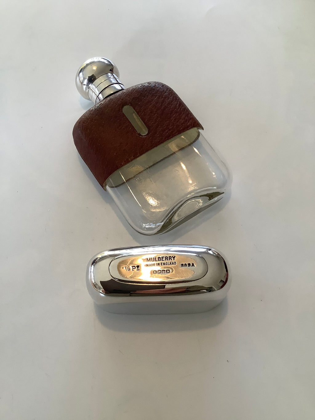 Rare Vintage Boxed Mulberry Company Hip Flask