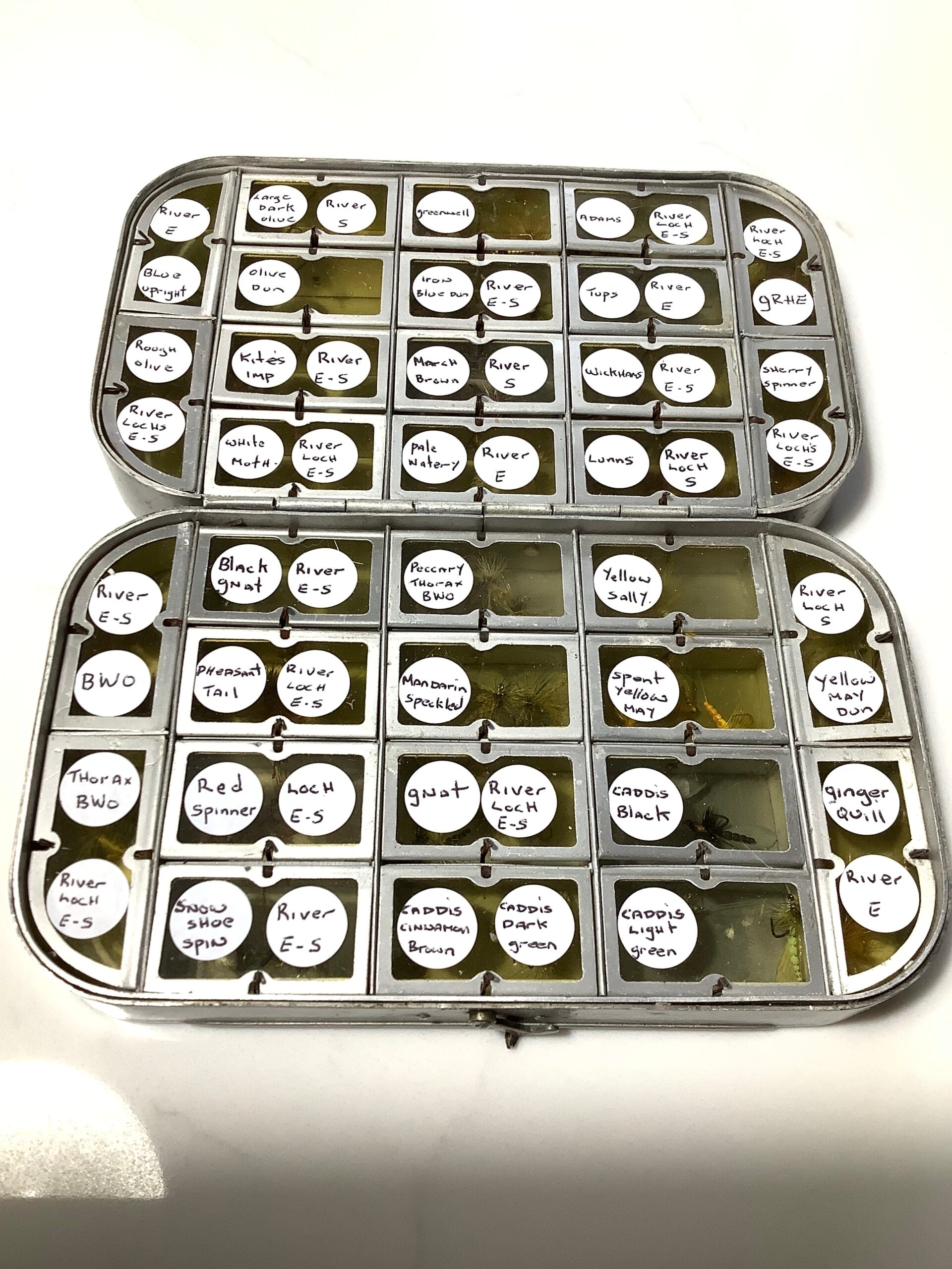 Large 32 compartment Wheatley dry fly box with the finest selection of Best Traditional patterned Trout Flies