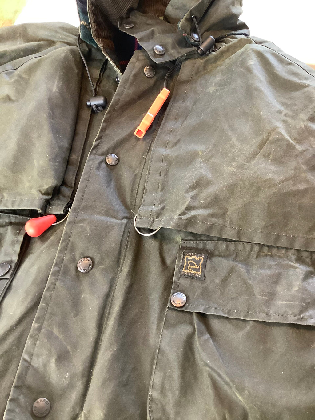Hardy Bros Wax Wading Jacket with in built floatation device.
