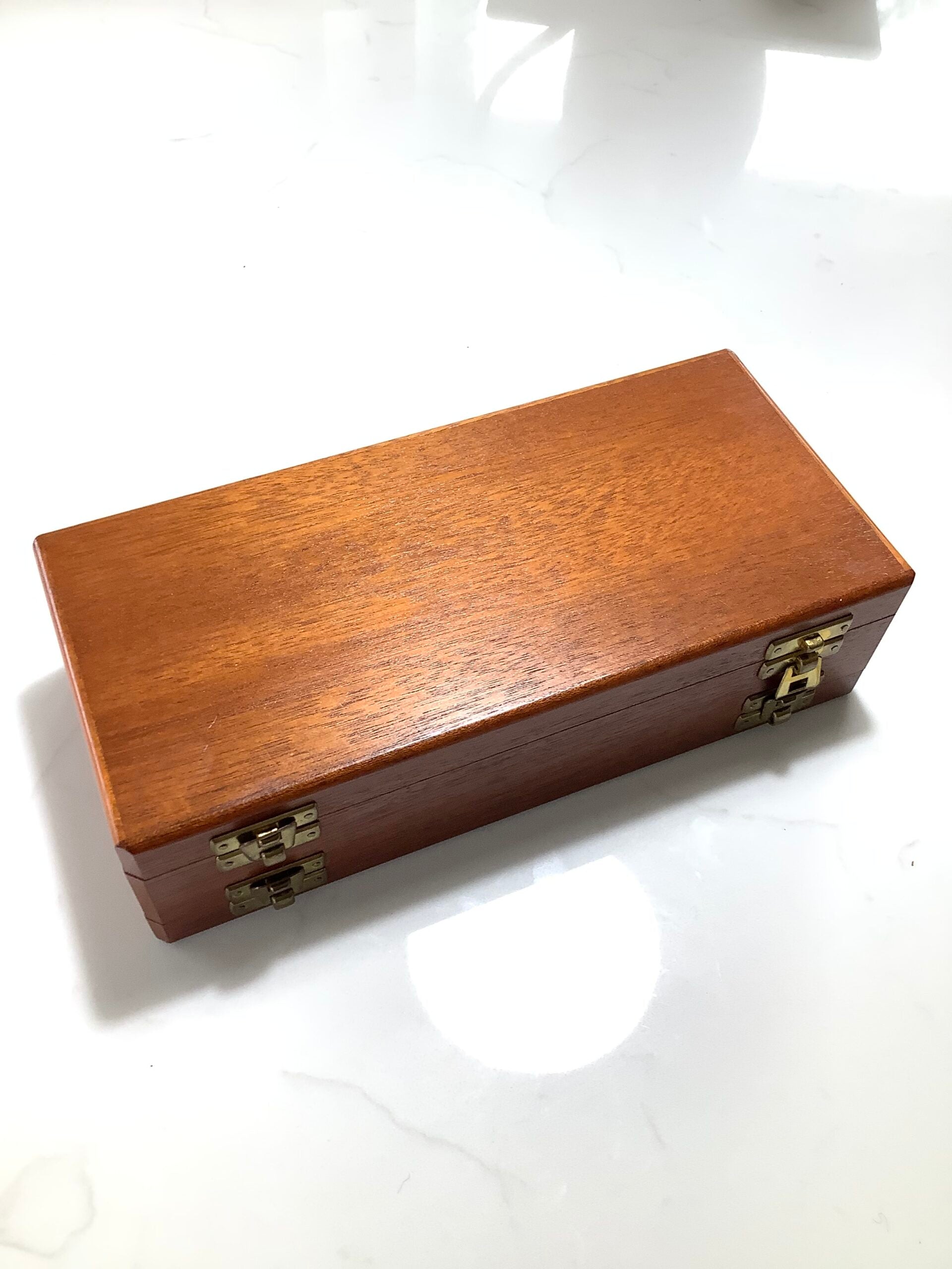 Wheatley Mahogany Double side compartment Large fly Box with a good selection of drys and Dabblers