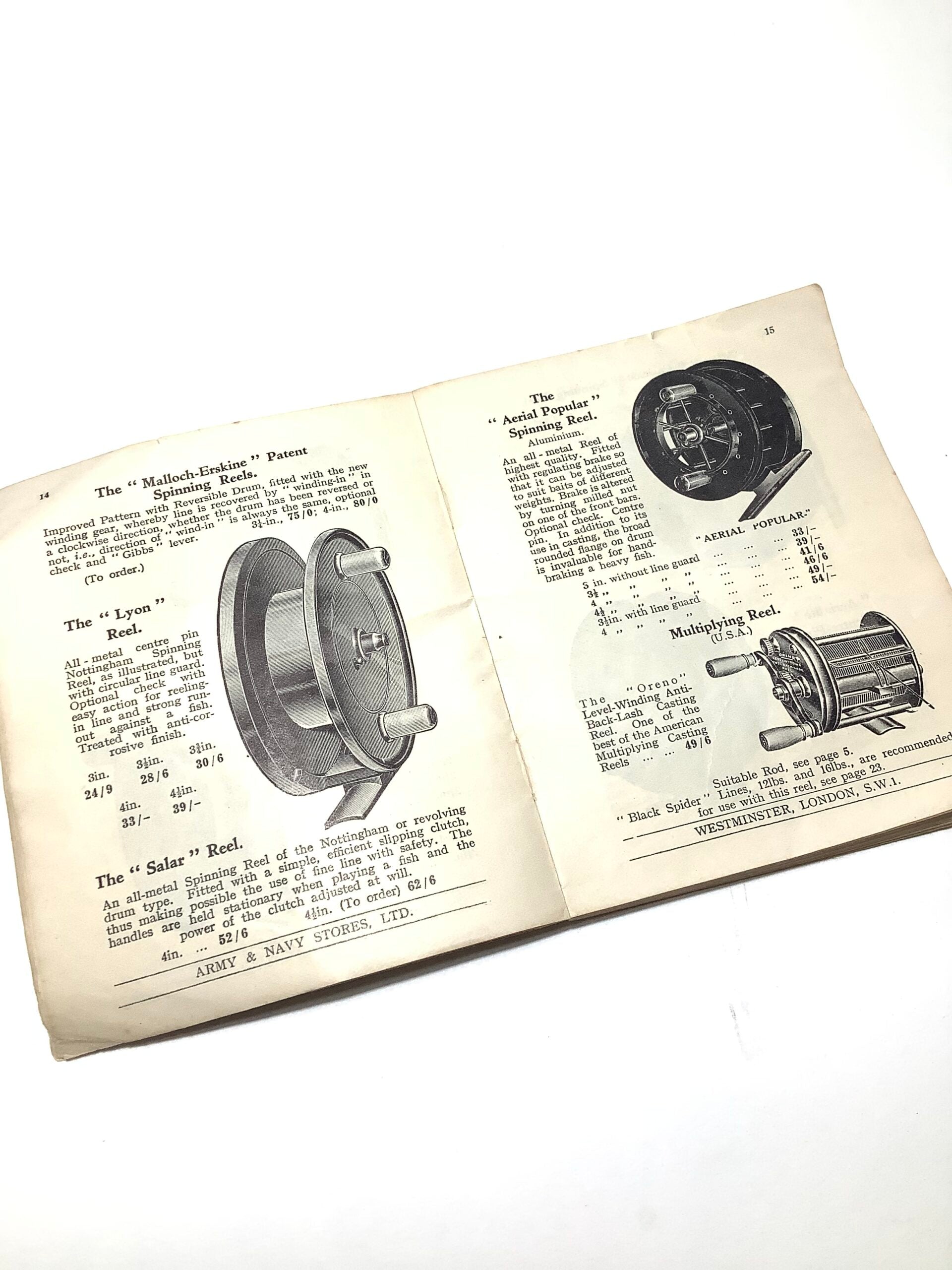 Antique ARMY NAVY Fishing Tackle Guide with price list
