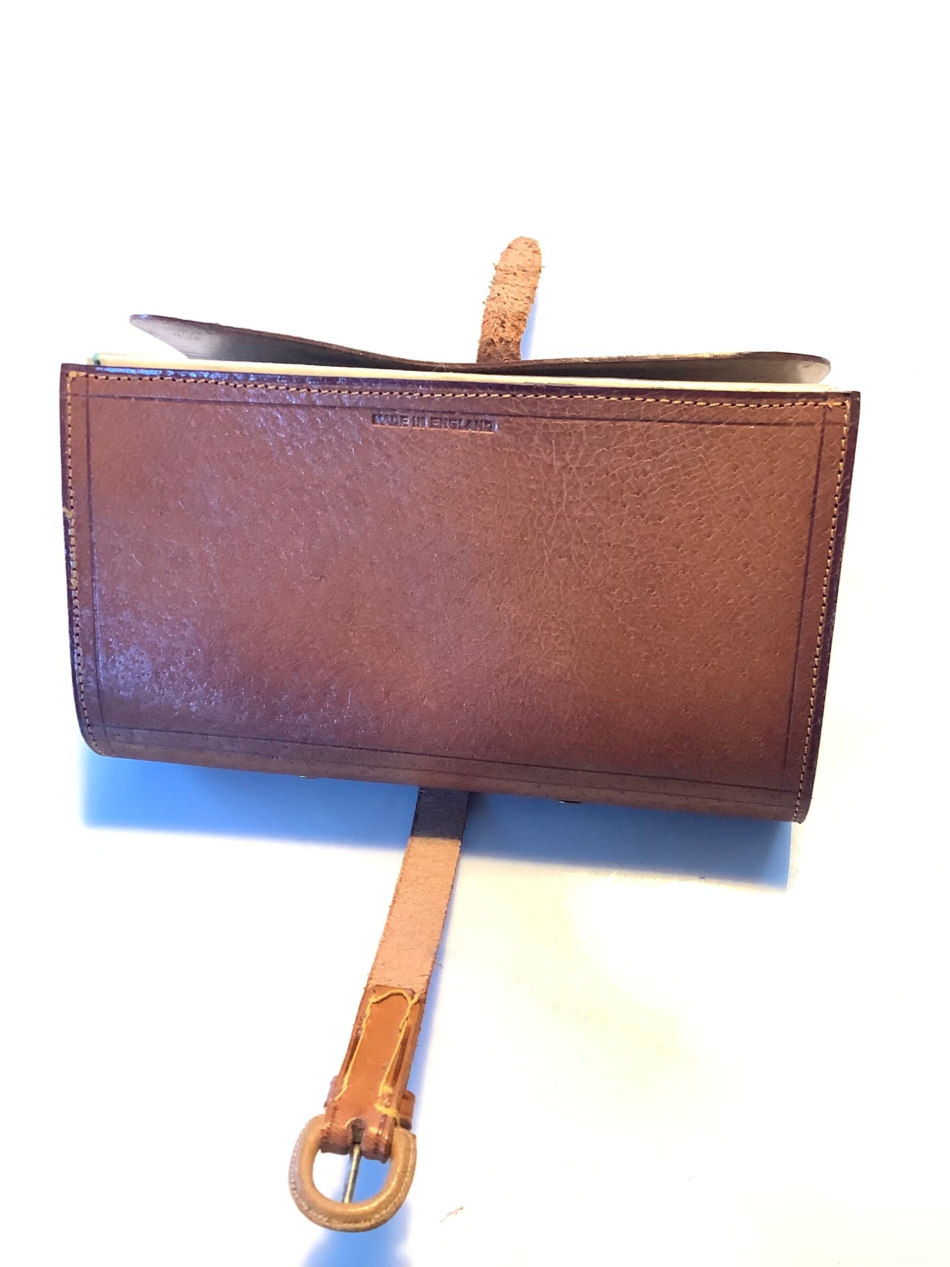Antique Richard Wheatley Leather Fly Wallet with large Dressed salmon Flies