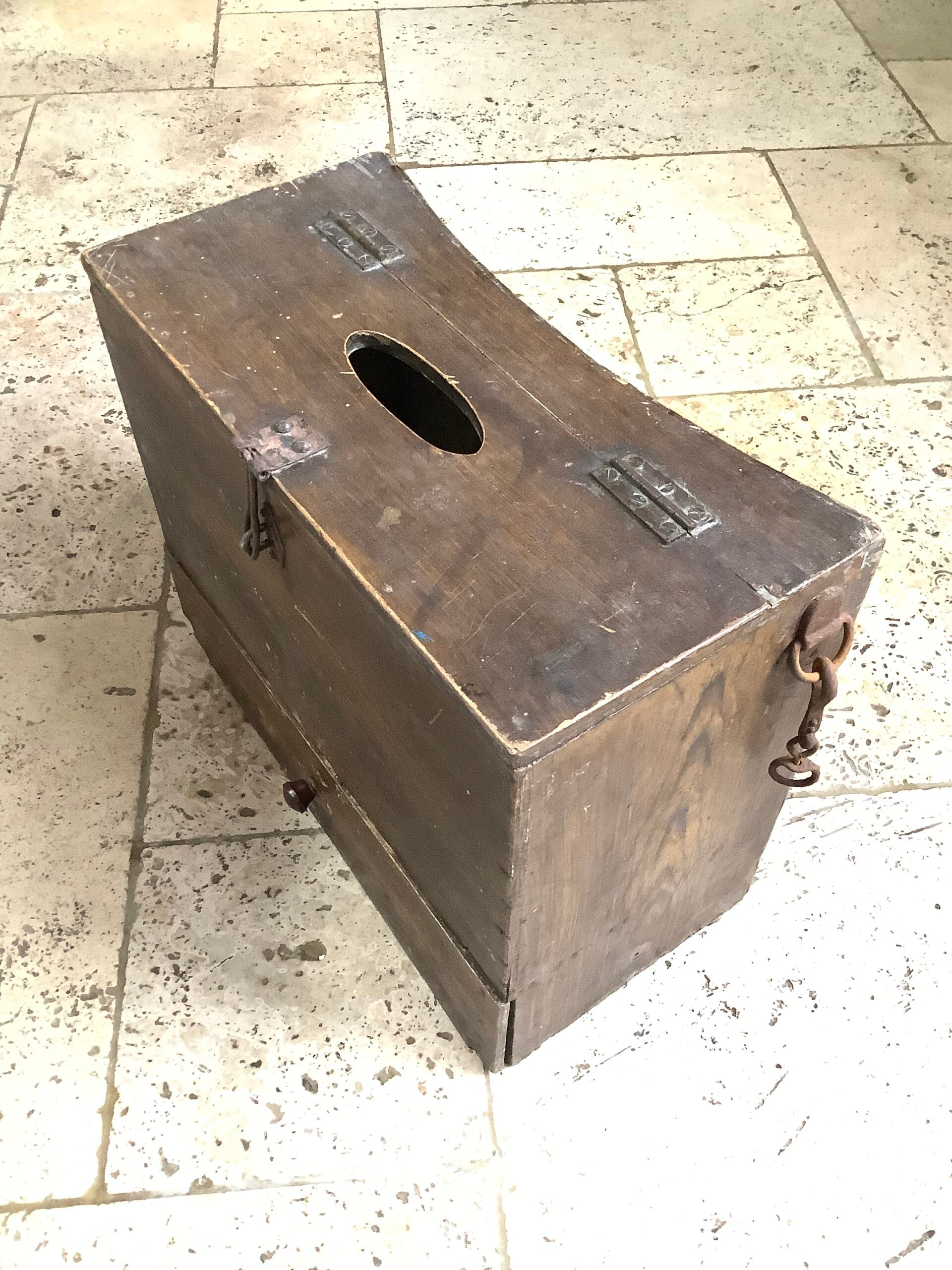 Antique Fisherman’s Wooden Seat Tackle Box