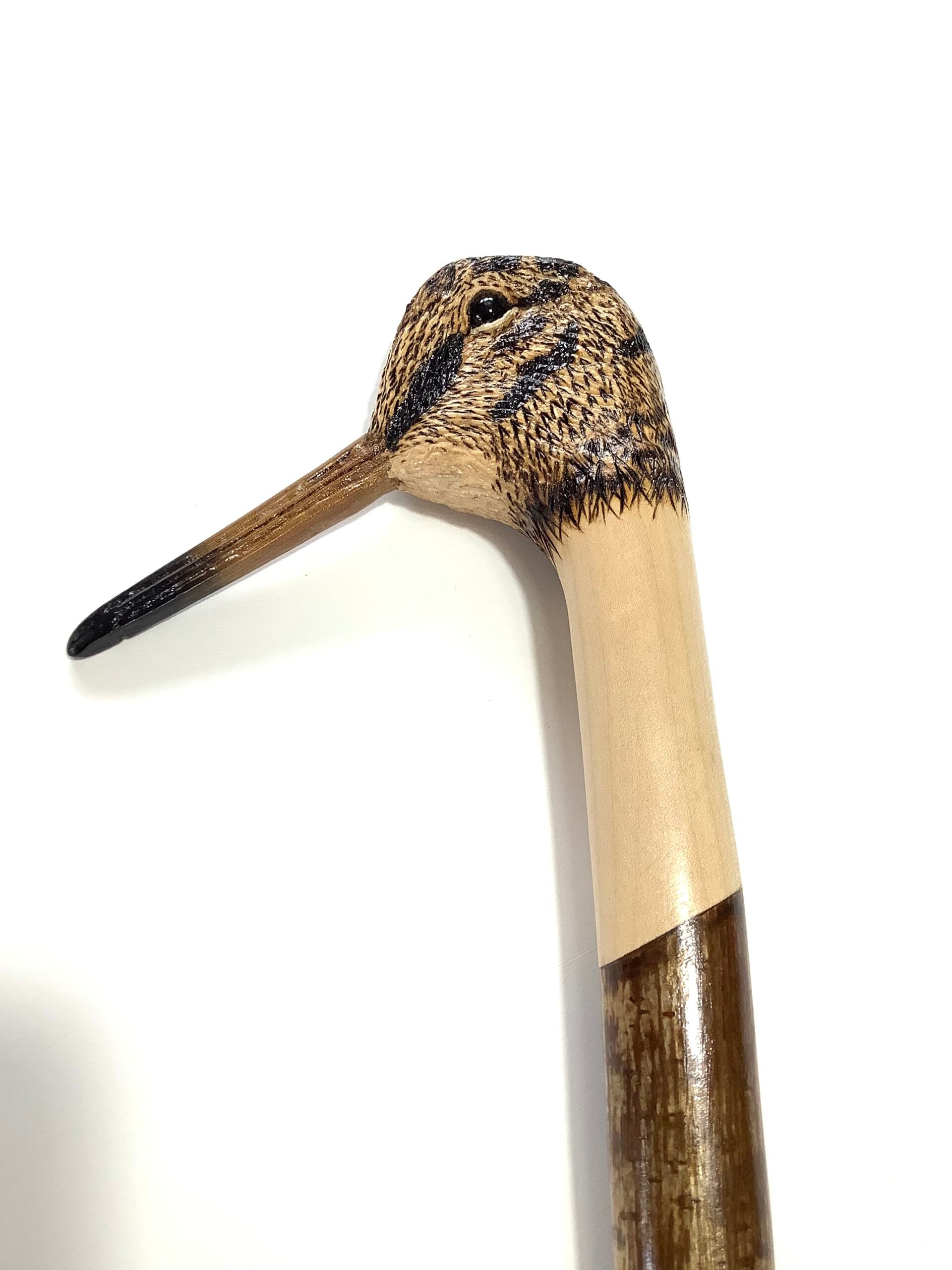 Ian Taylor Hand Crafted Carved WOODCOCK Walking Stick