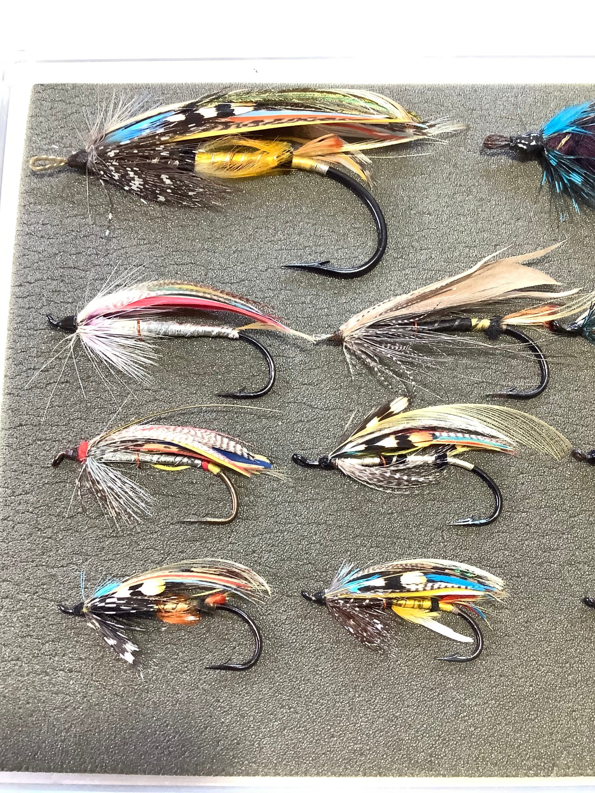 Display Set of Antique Fully Dressed Salmon Flies