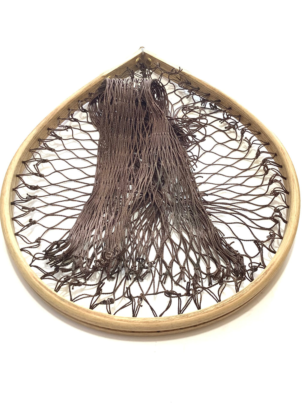 DE-LUXE Handbuilt 2017 Ash Framed Tear Drop Landing Net by GOLDEN SCALE CLUB With whole flamed Tonkin Pole Handle