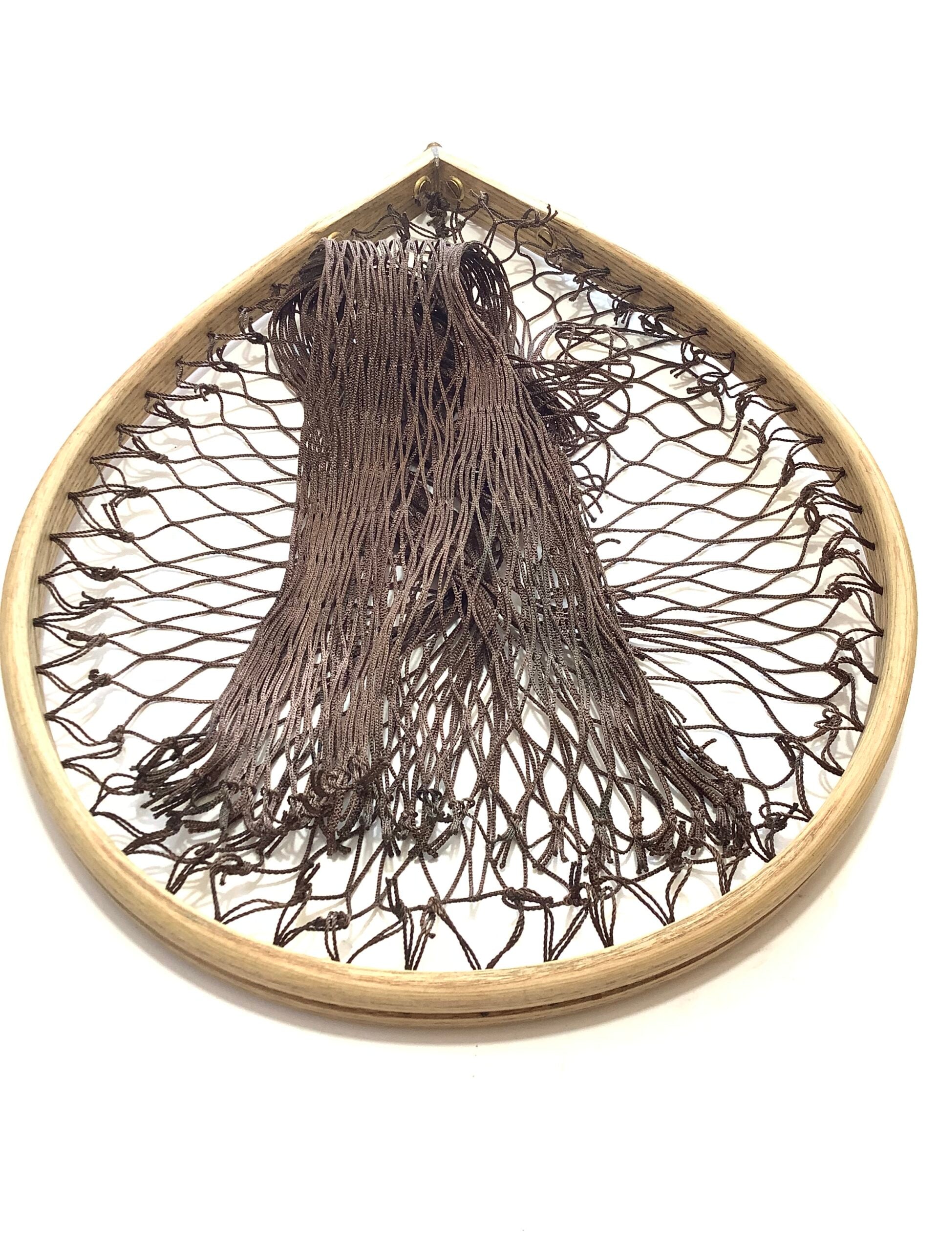 DE-LUXE Handbuilt 2017 Ash Framed Tear Drop Landing Net by GOLDEN SCALE CLUB With whole flamed Tonkin Pole Handle