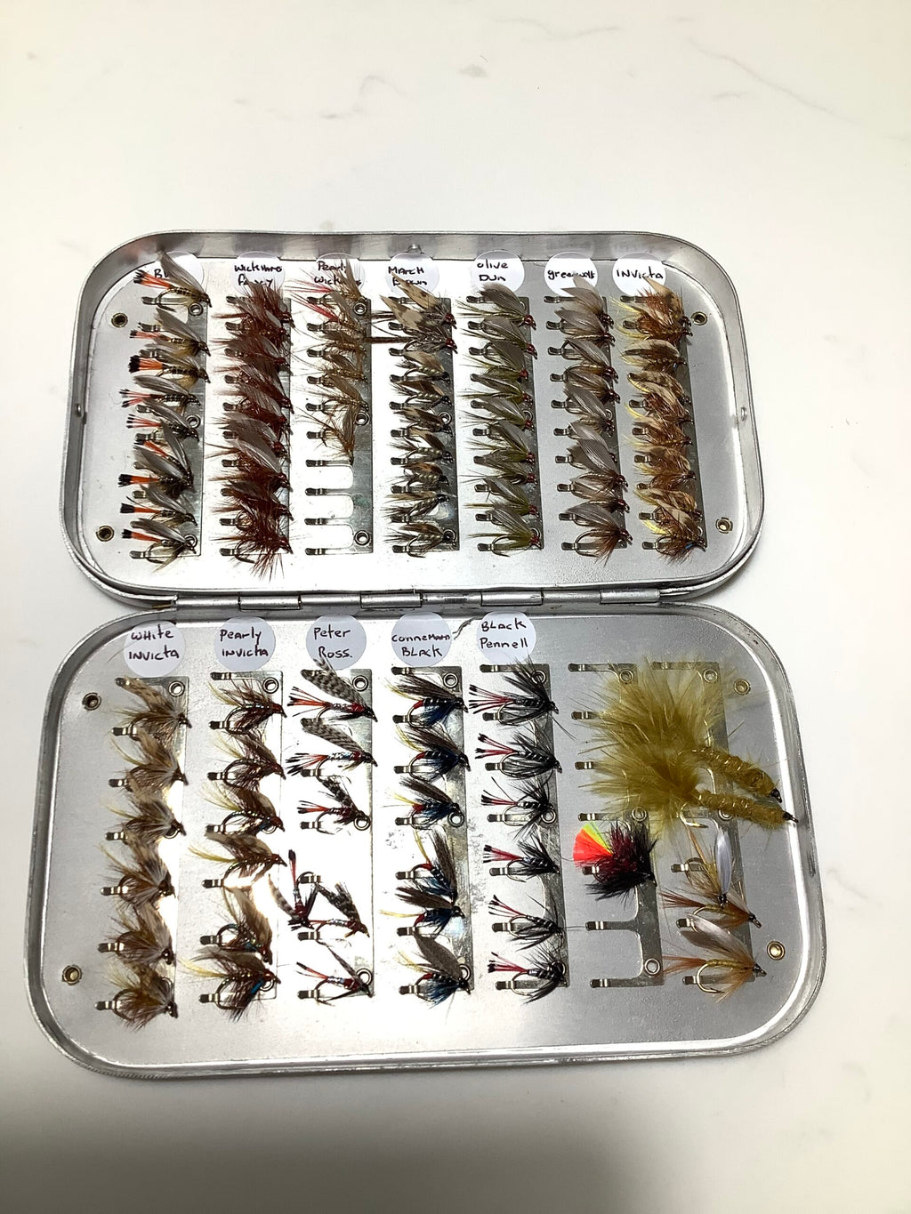 Selection of good traditional new unused winged wet trout flies