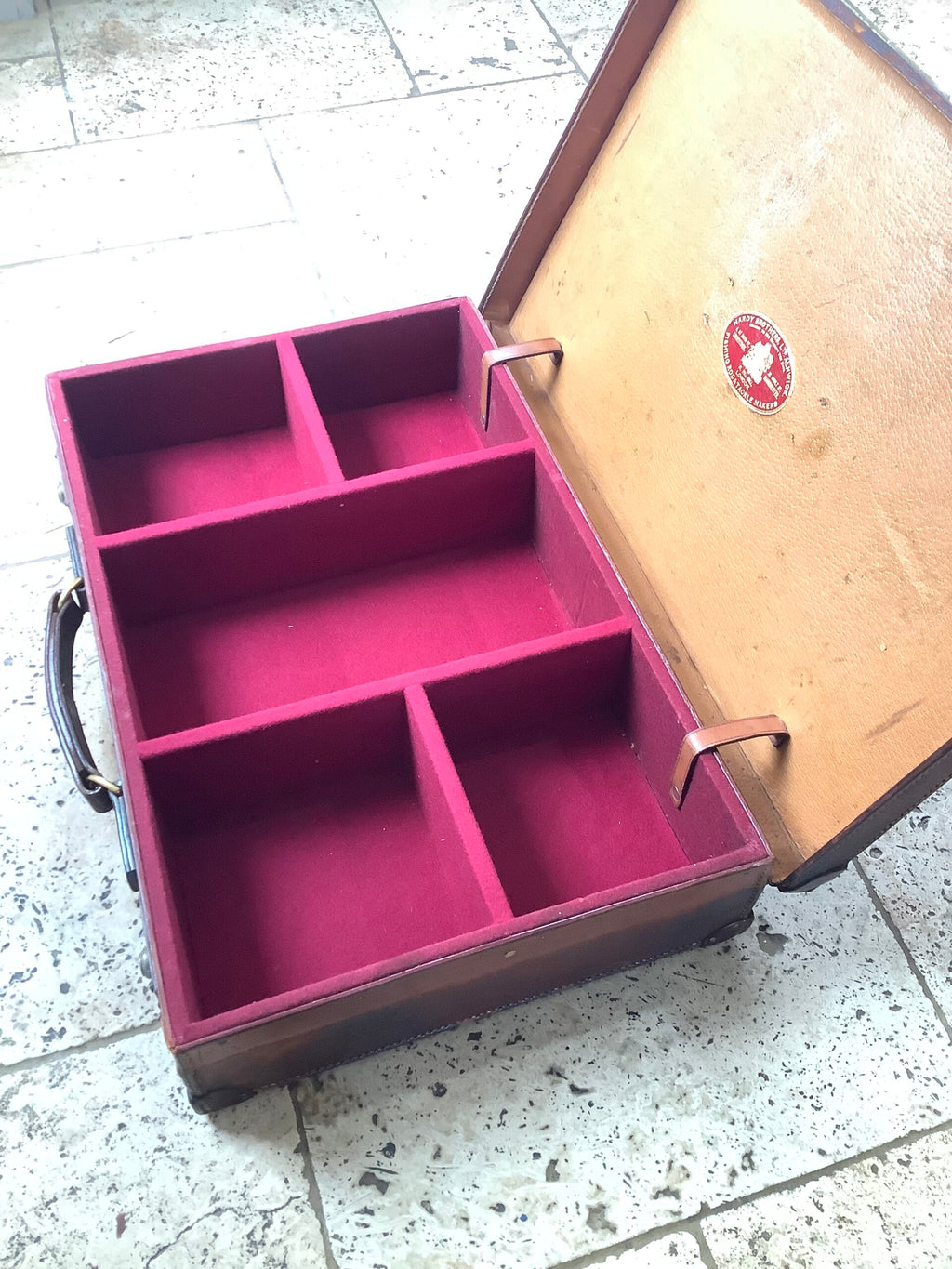 Very Rare Antique HARDY BROS “ LANDROW “ Leather Fishing Tackle Case