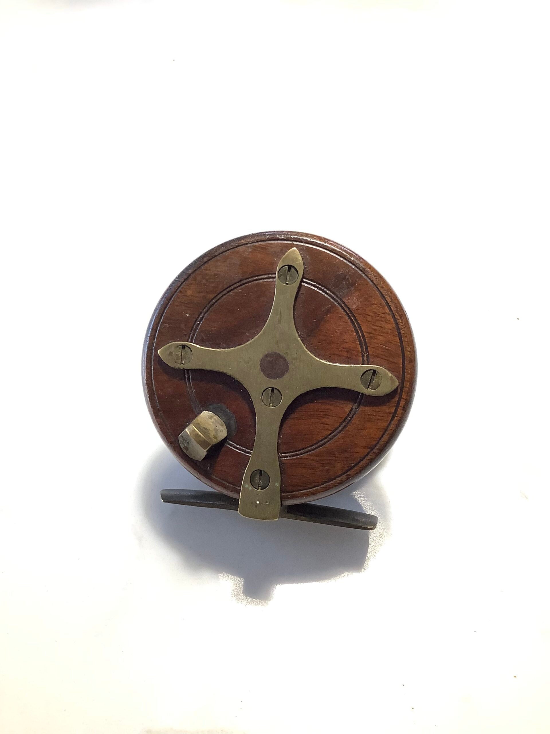 Antique Rare smallest size 2 1/2” Slater latch Nottingham Reel