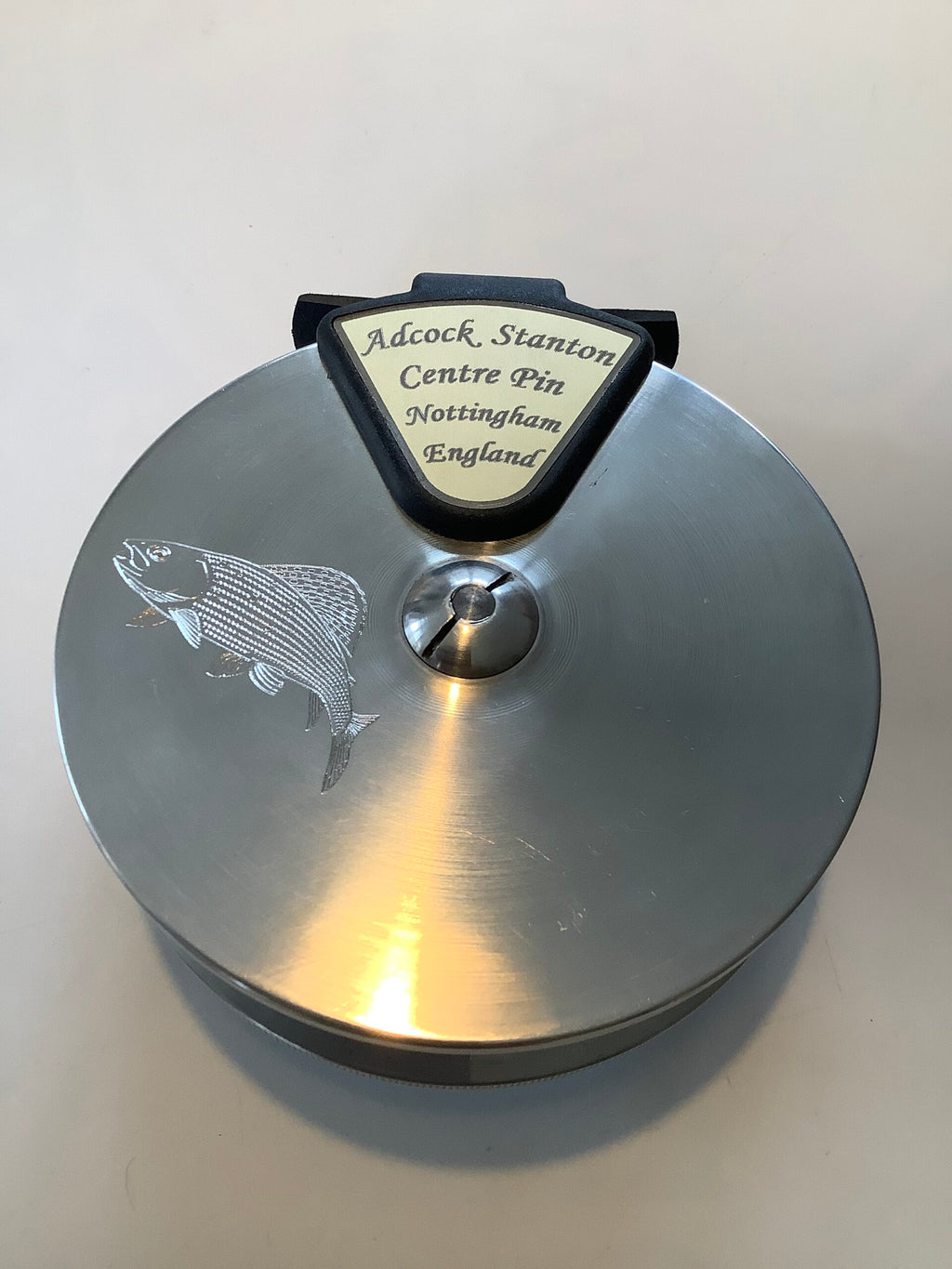 New Adcock Stanton 4 1/2” Centrepin with beautifully engraved Grayling