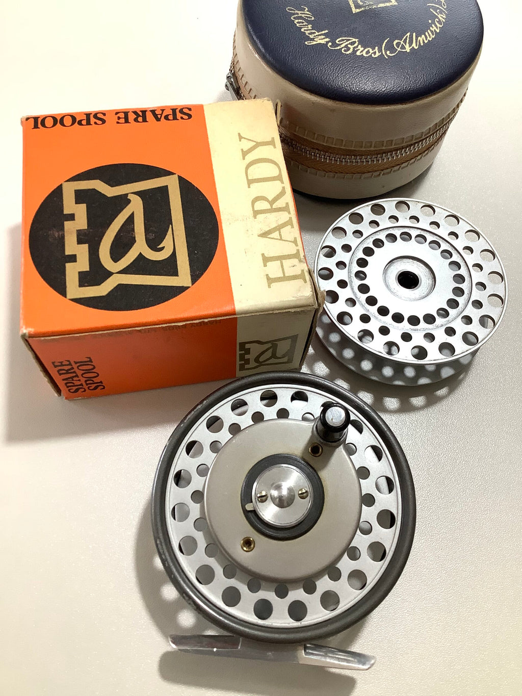 Scarce HARDY BROS LRH Lightweight MULTIPIER Fly Reel + Spare Spool