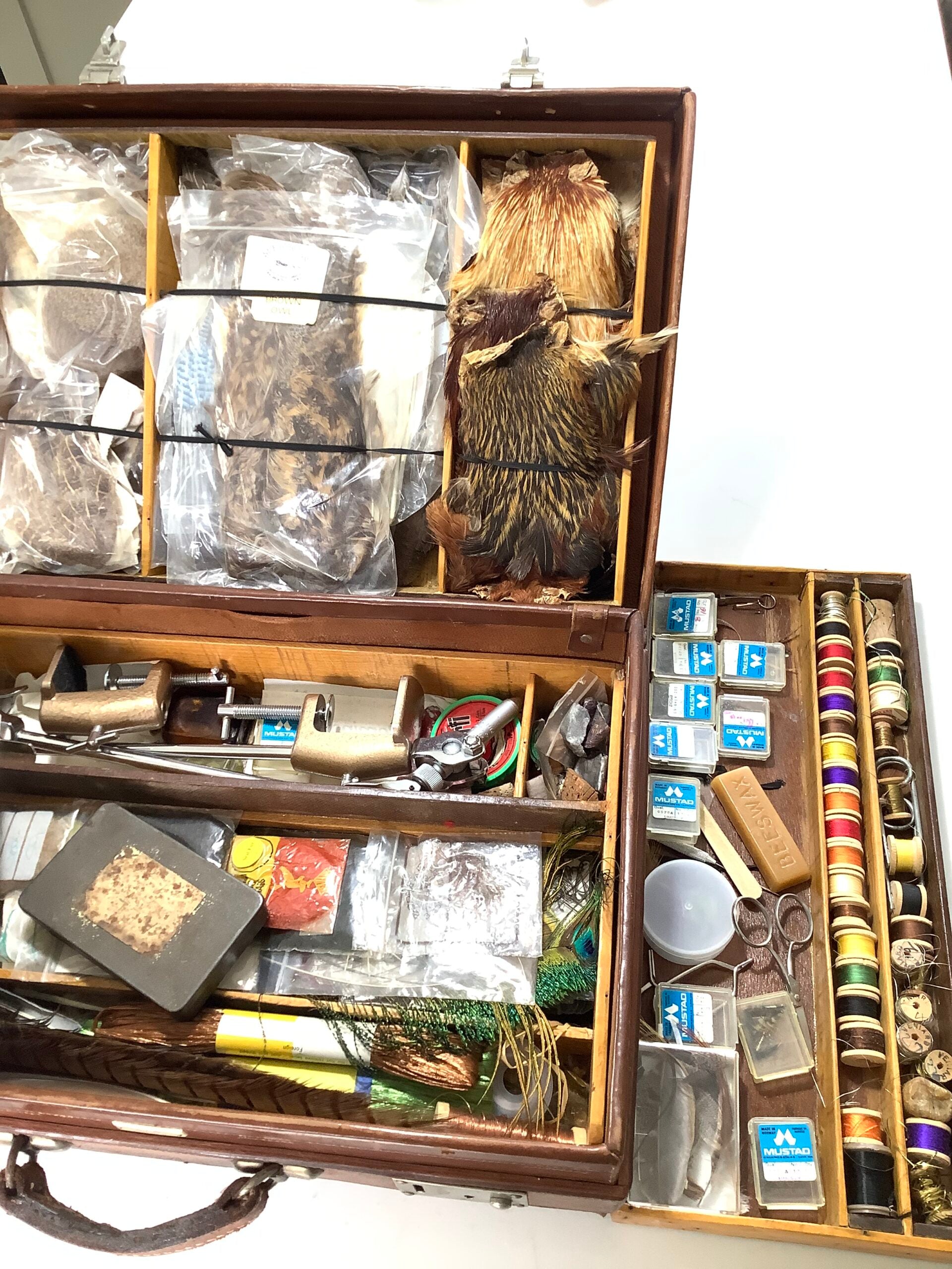 Antique Fly Tyers Case Made By Drew Sons London Includes Letters by Thomas Clegg A.W.Lunn Pamphlet