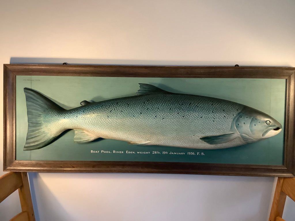Antique P.D MALLOCH 3/4 Wood Block Carved Beautifully Artistically Painted Atlantic Salmon 1936