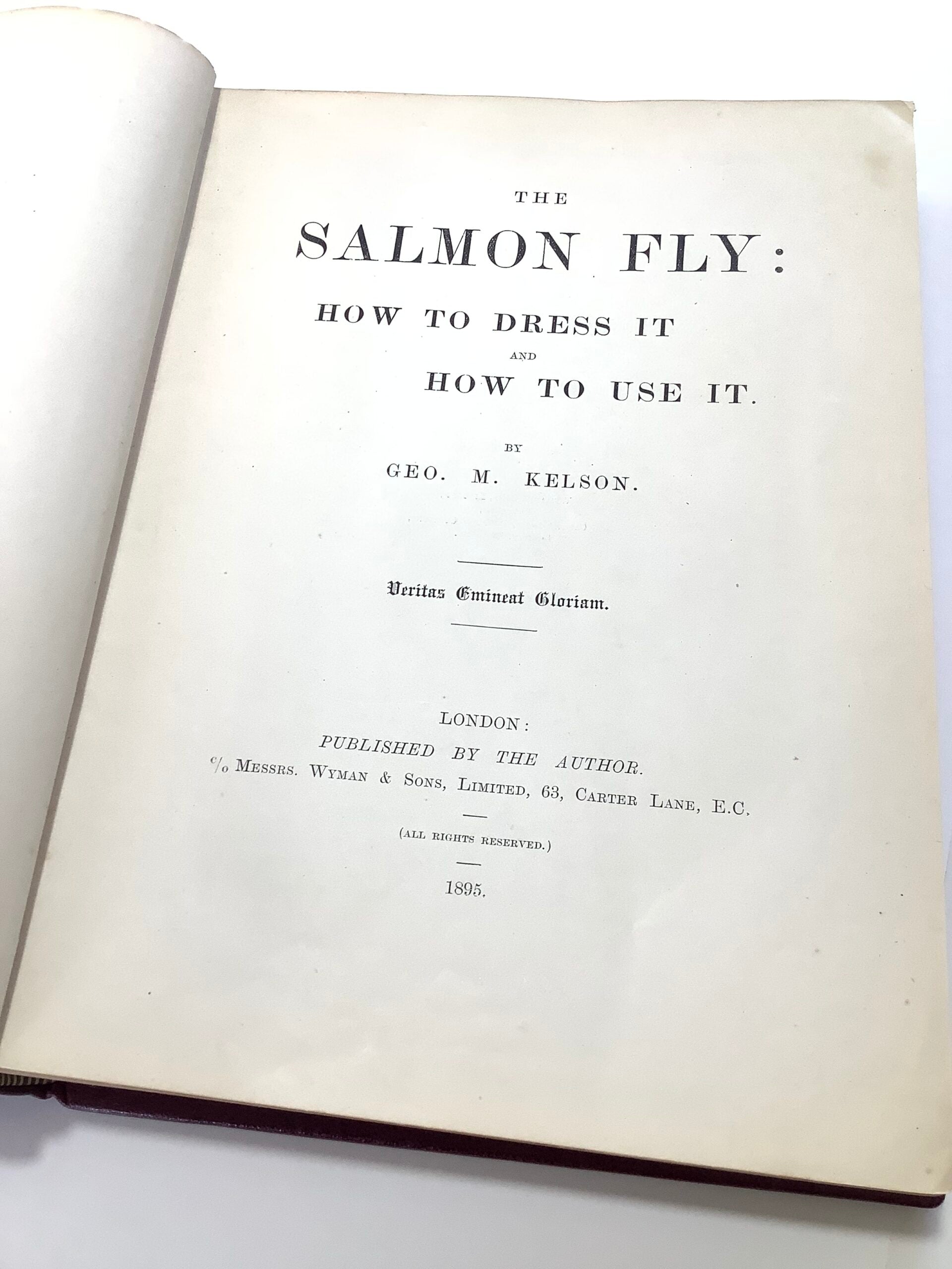 Full Leather Bound Antique THE SALMON FLY By KELSON 1895