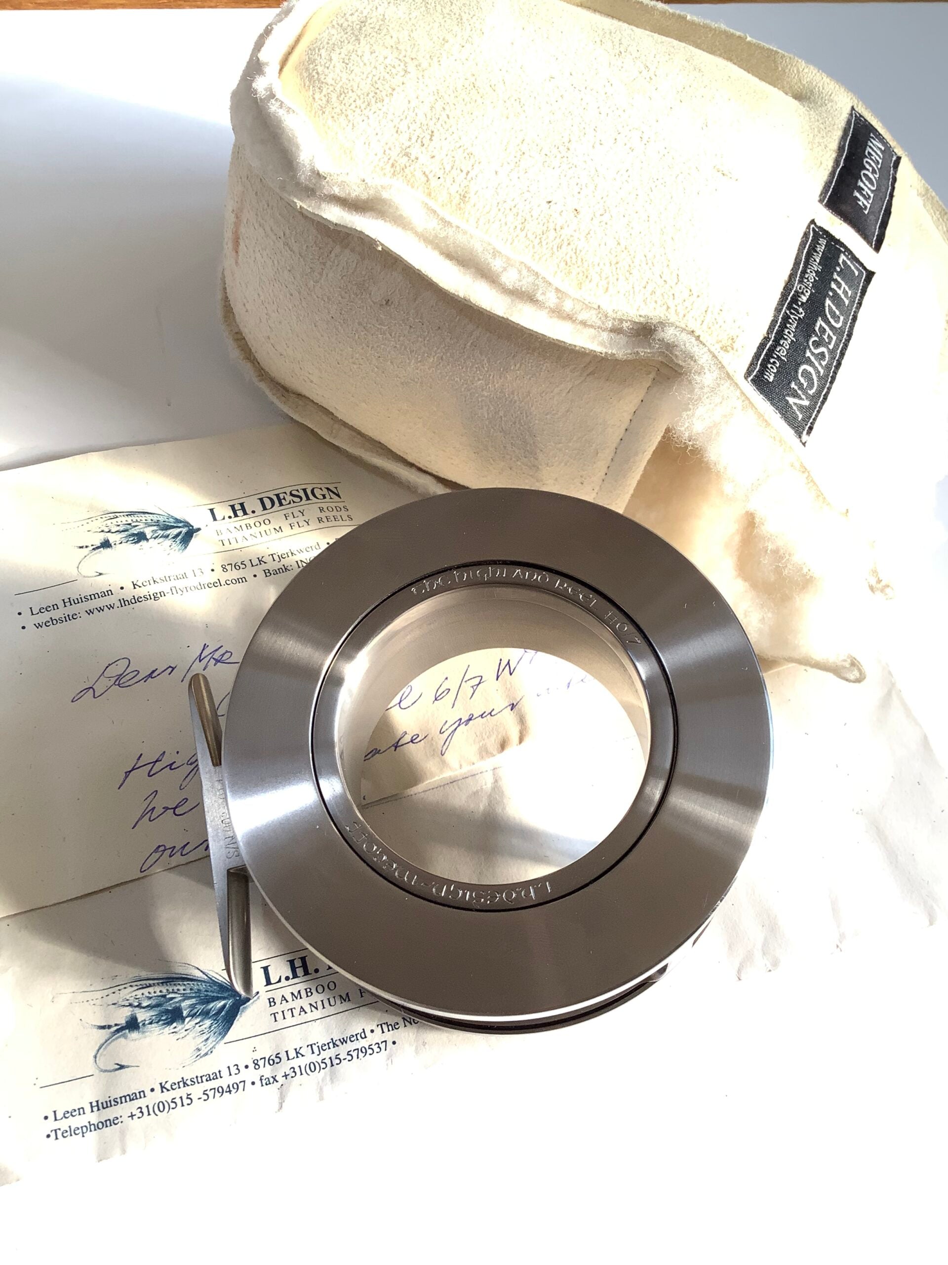 Rare L.H.DESIGN “ The  HIGHLANDER “ TITANIUM Hubless FLY REEL Superb..