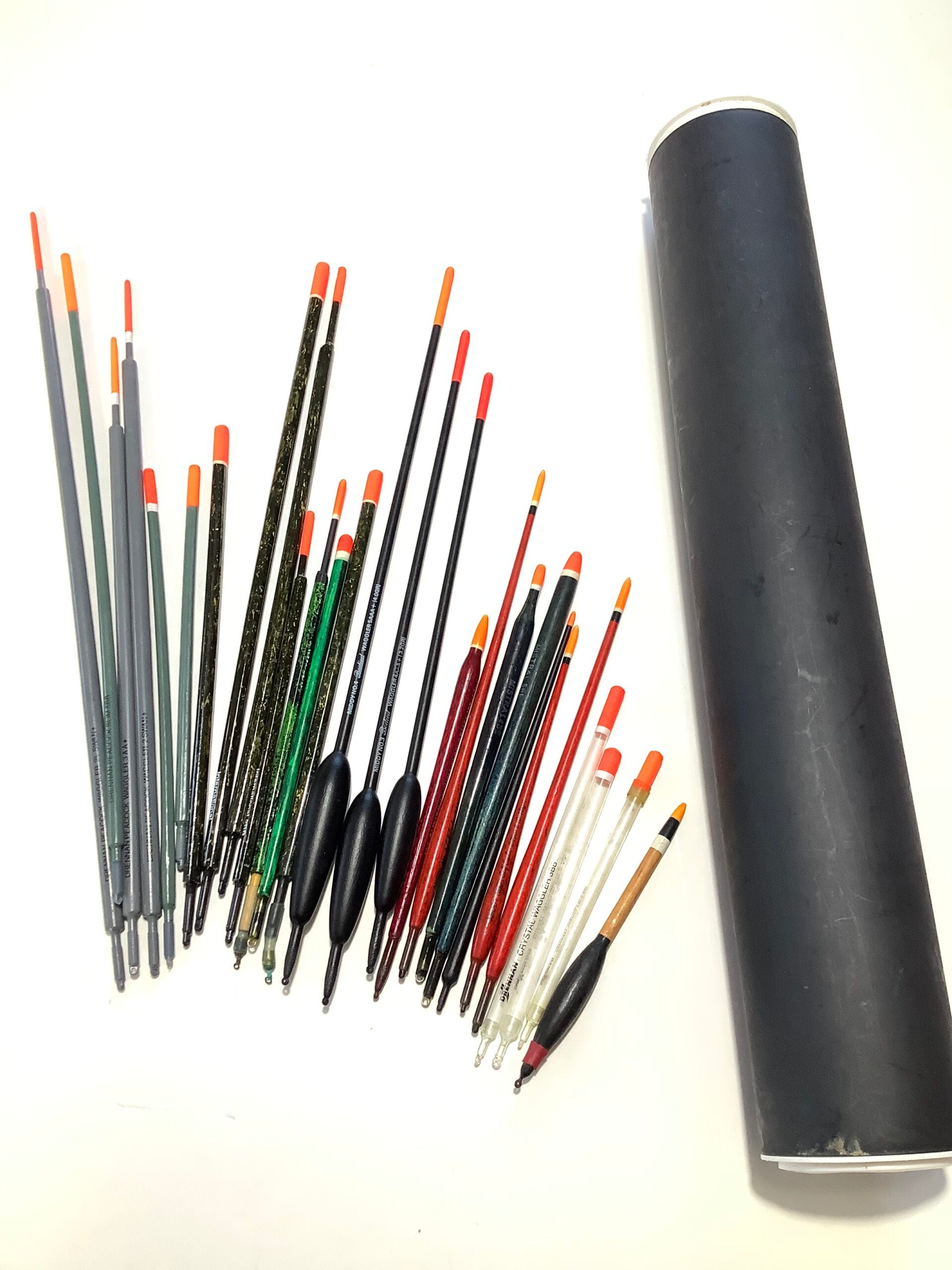 A Selection Large Drennan Peacock Quill Waggler Floats More