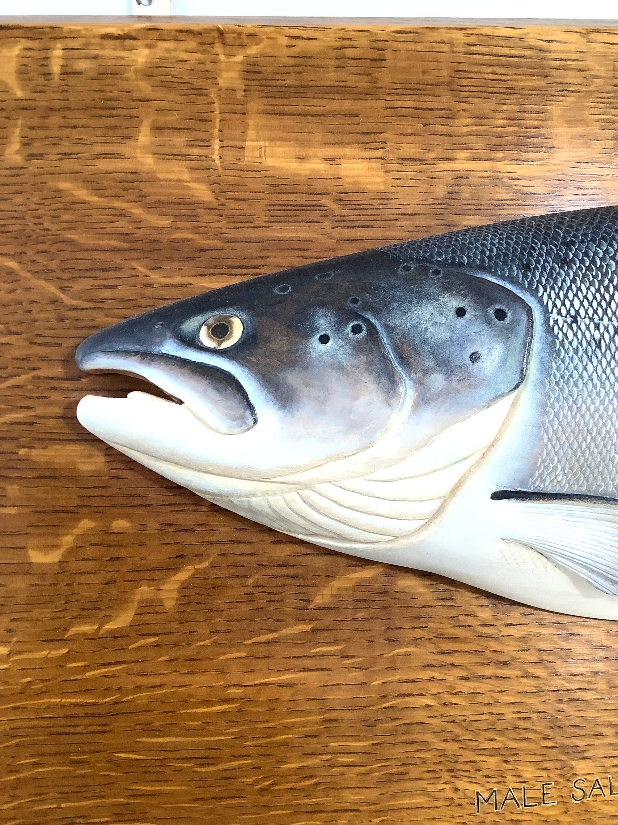 STEPHEN SMITH Masterpiece Hand Carved & Painted ATLANTIC SALMON