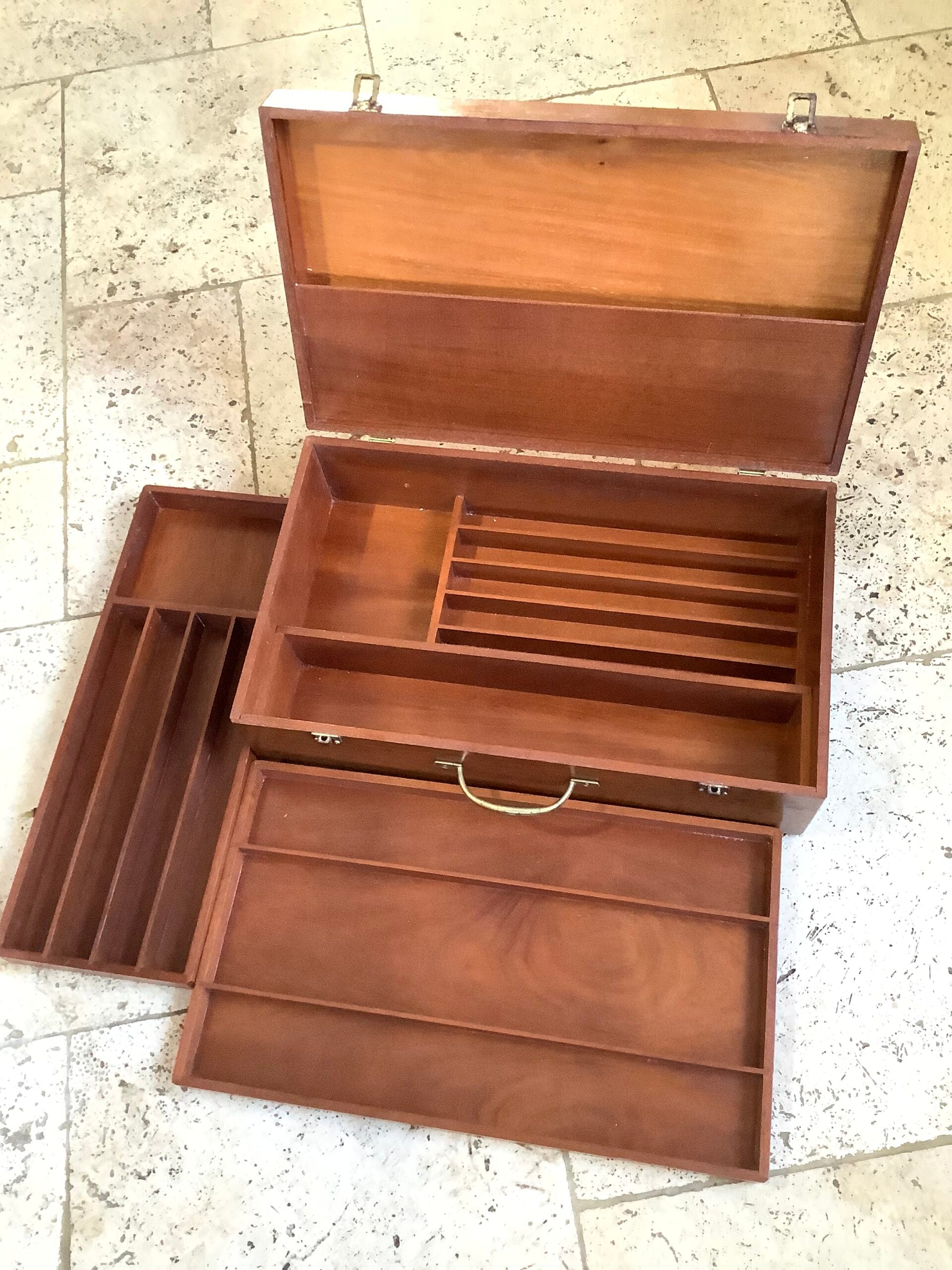 Very Rare Vintage Richard Wheatley Mahogany Fly Tyers Cabinet