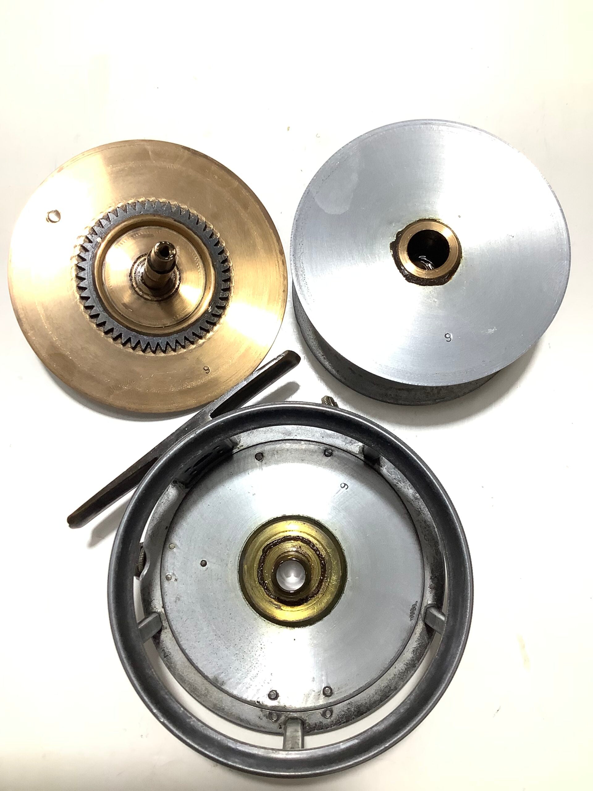 Antique Hardy Bros Brass Faced Perfect Salmon Fly Reel in excellent condition