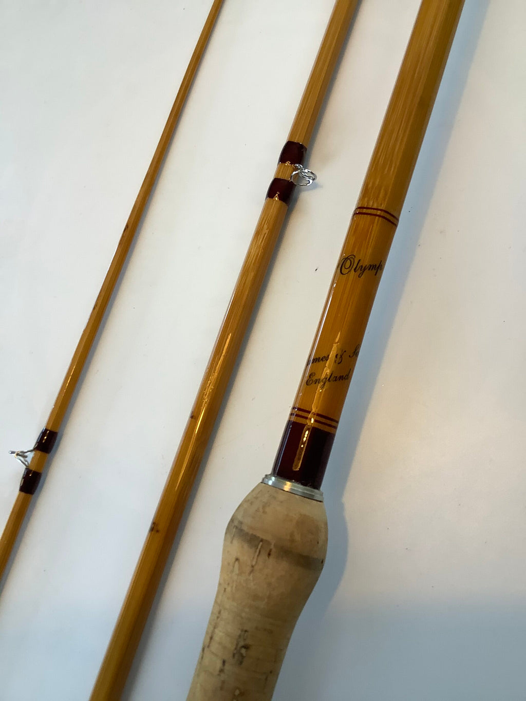 B.James “ Olympic” built cane rod 11ft in excellent fully restored condition