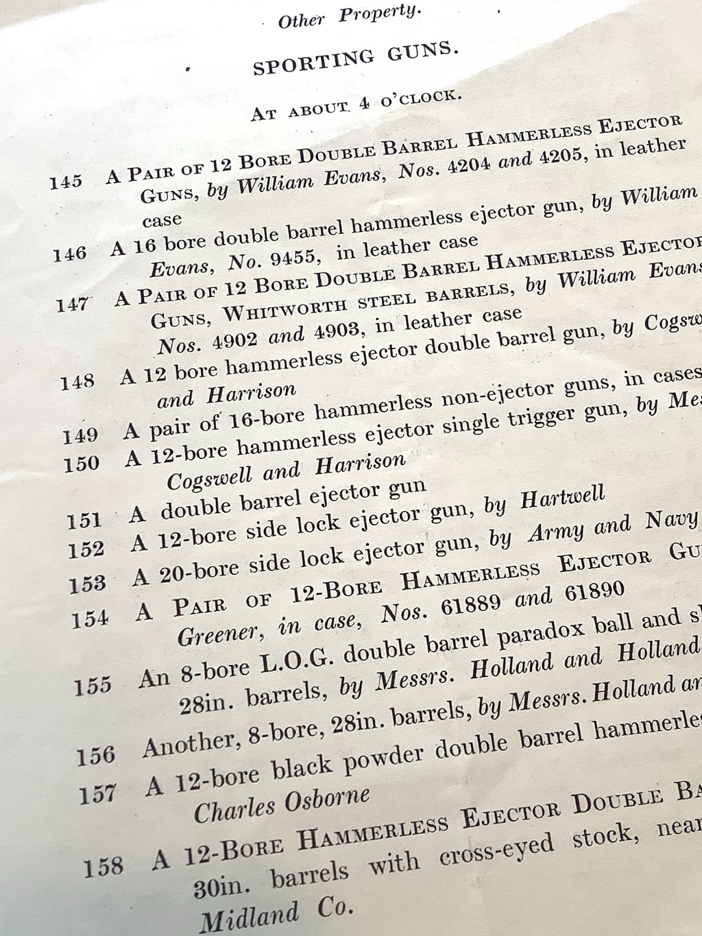 A very Rare 1928 Fishing Shooting Auction Catalogue by Fosters at Pall Mall London