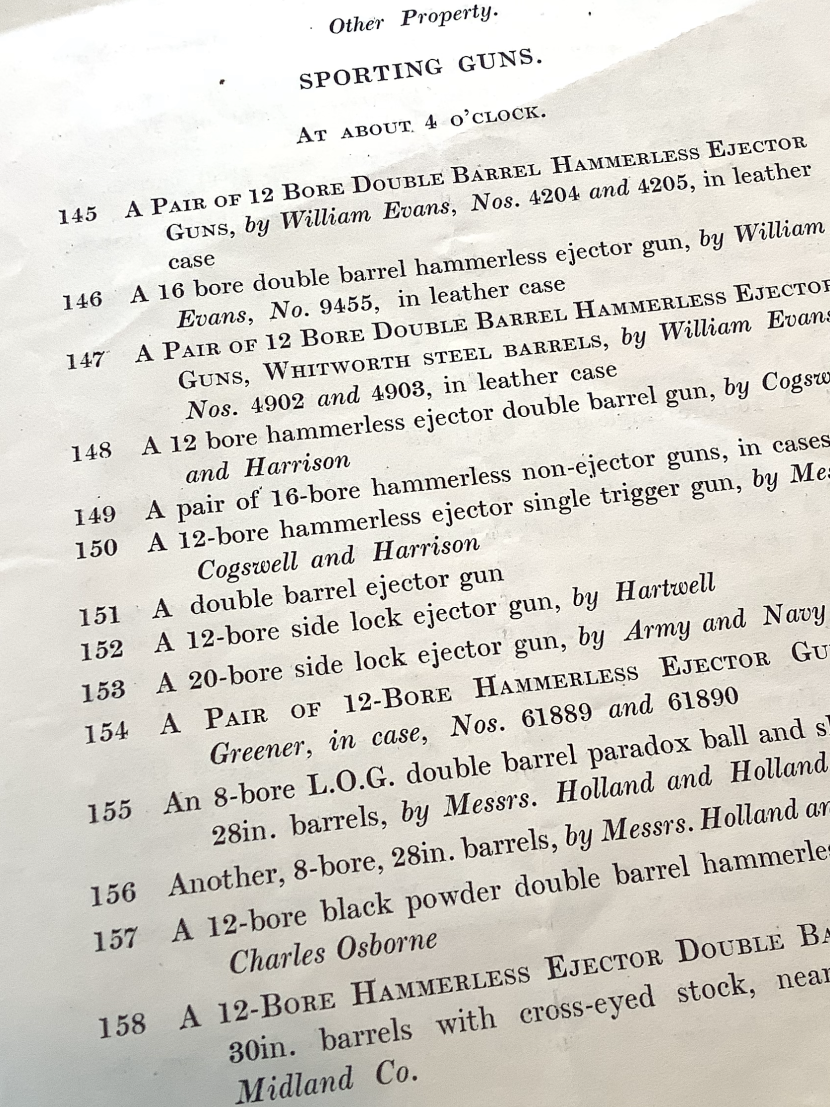 A very Rare 1928 Fishing Shooting Auction Catalogue by Fosters at Pall Mall London