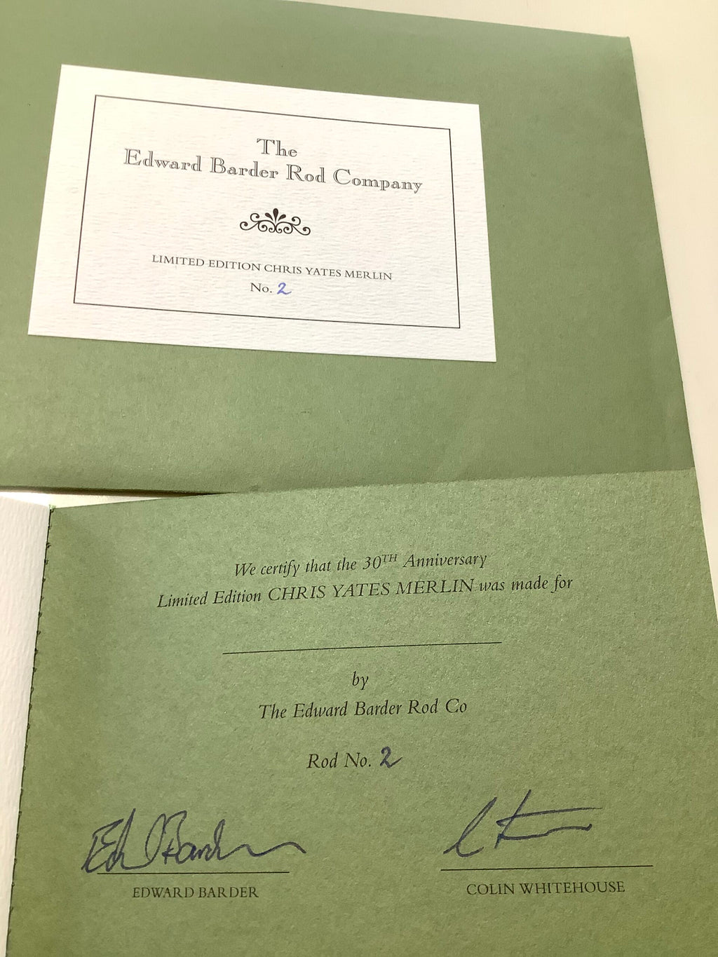 Rare Limited Edition Edward Barder “ 30th ANNIVERSARY  “ MERLIN” Rod MINT unused.