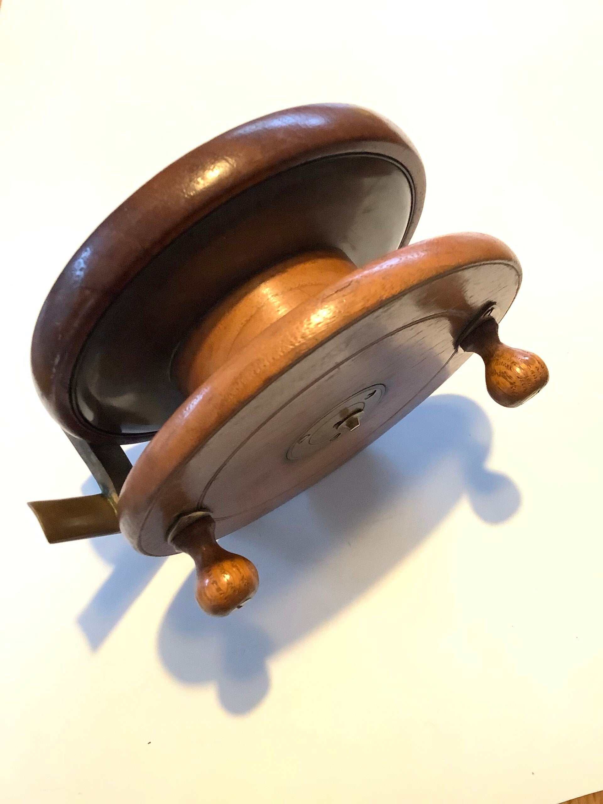 Antique Milwards Large Mahogany Brass Slater Latch Reel