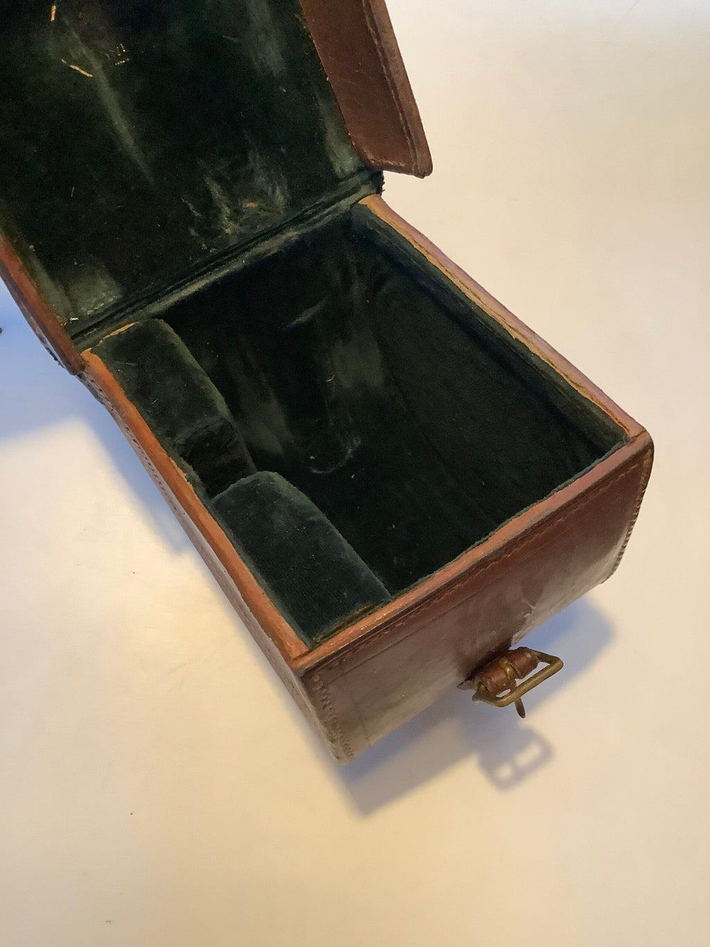 Antique Block Leather Reel Case 41/4”